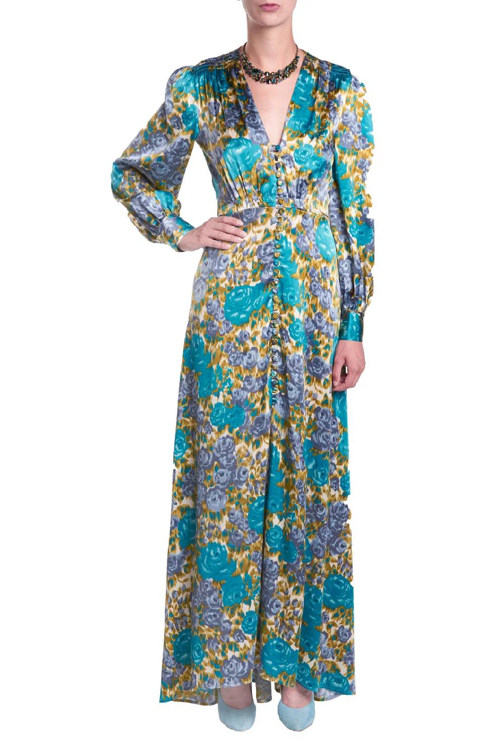 Luisa Beccaria Abito Bottoncino Elasticizzato Stampato