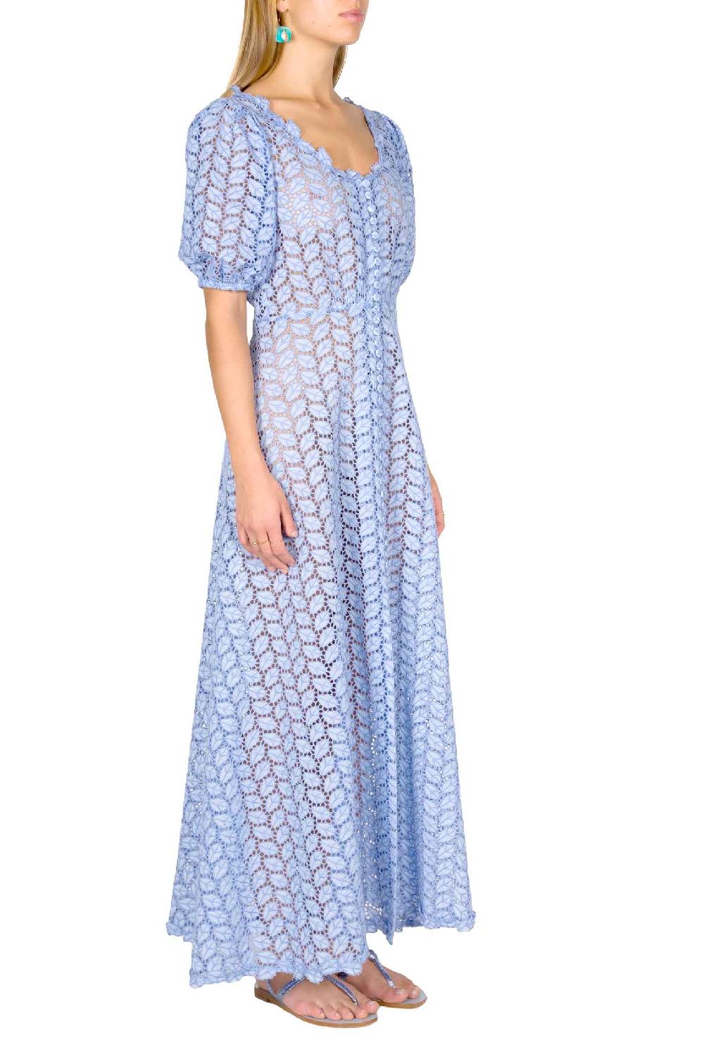 Luisa Beccaria Abito Bottoncino In Broderie Anglaise