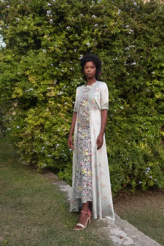 Luisa Beccaria Abito Bottoncino In Raso Di Seta Stampato