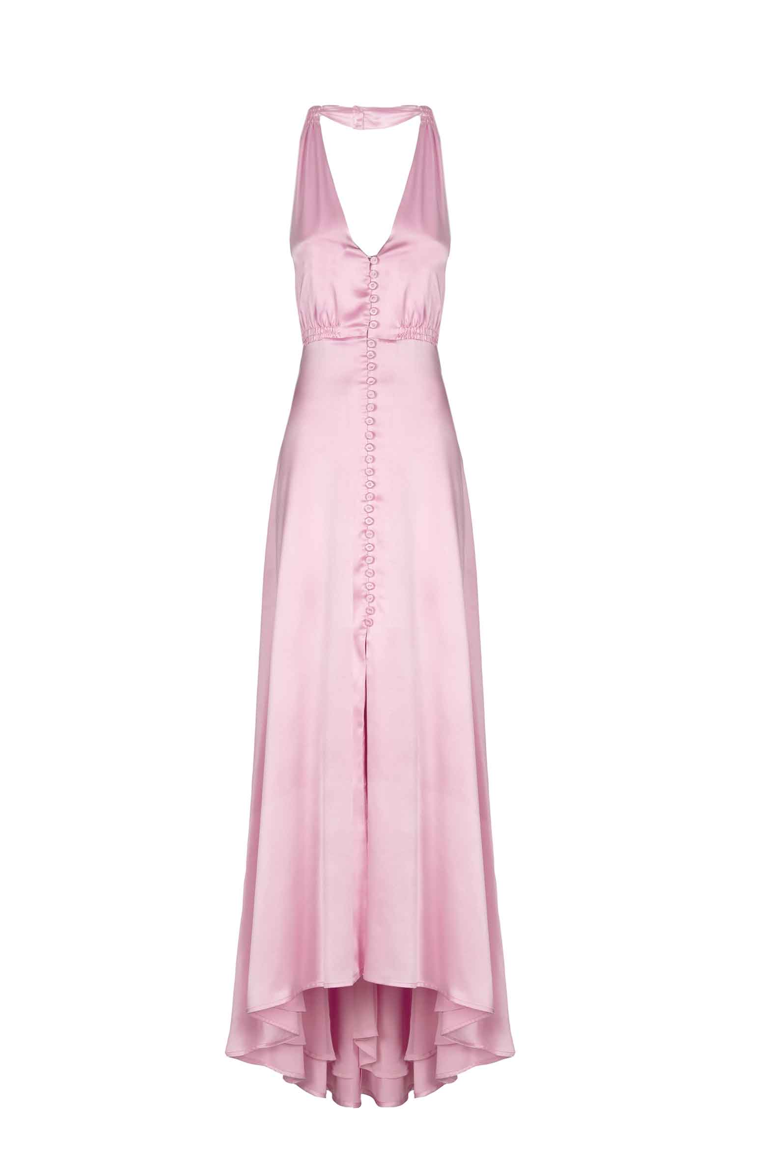 Luisa Beccaria Abito Bottoncino senza maniche in raso