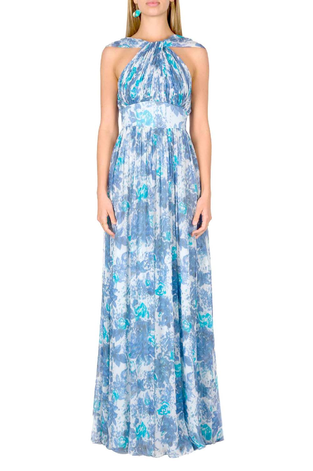 Luisa Beccaria Abito Capri In Chiffon Con Dettaglio Nodo