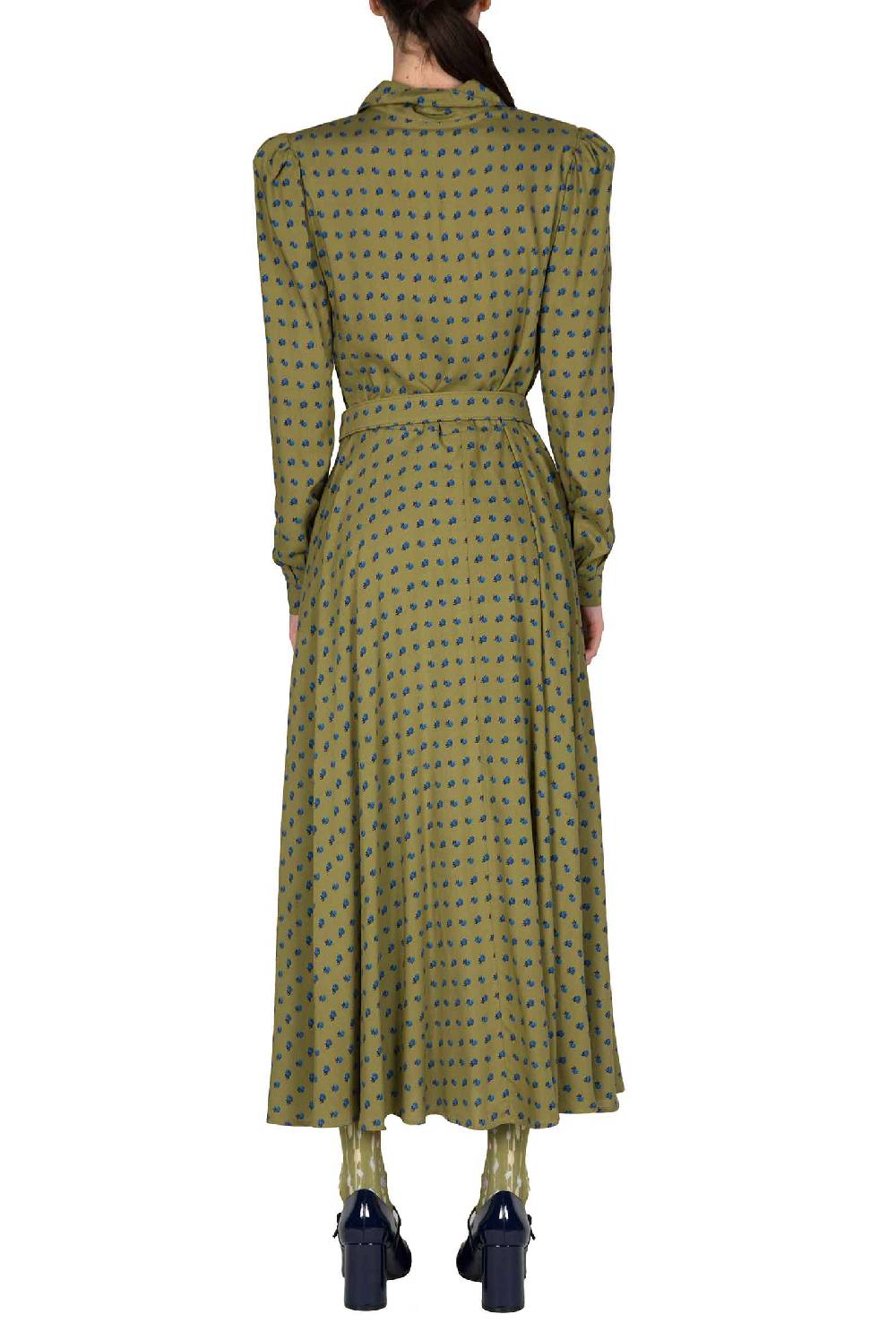 Luisa Beccaria Abito Chemisier Con Stampa Boccioli Vintage