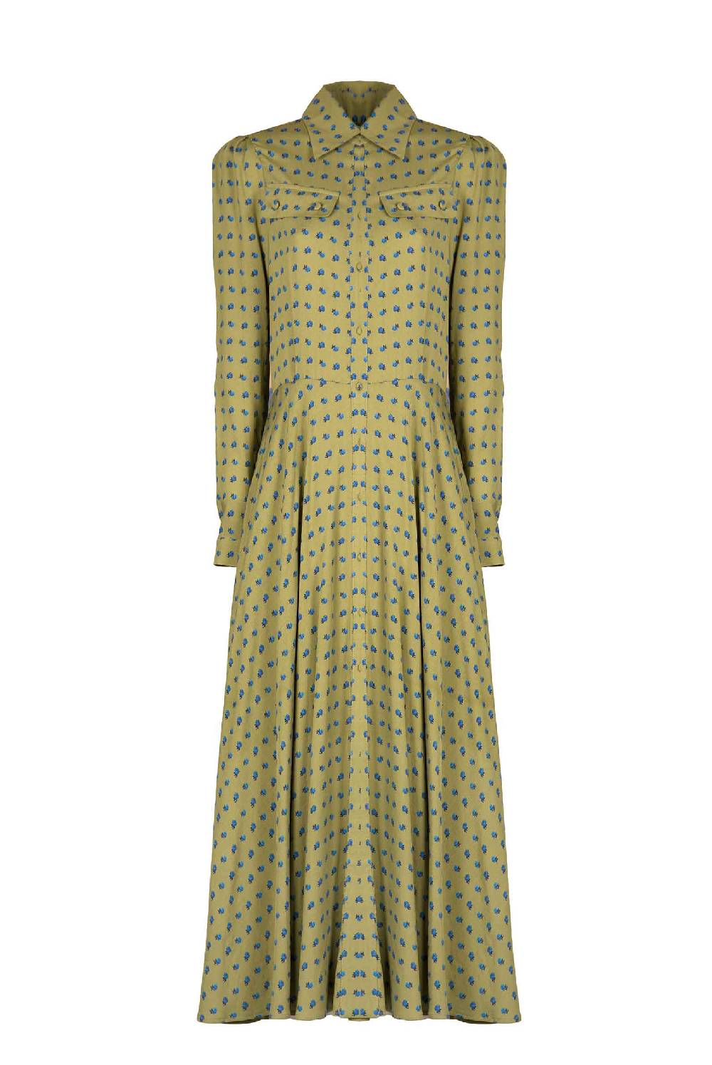 Luisa Beccaria Abito Chemisier con stampa boccioli vintage