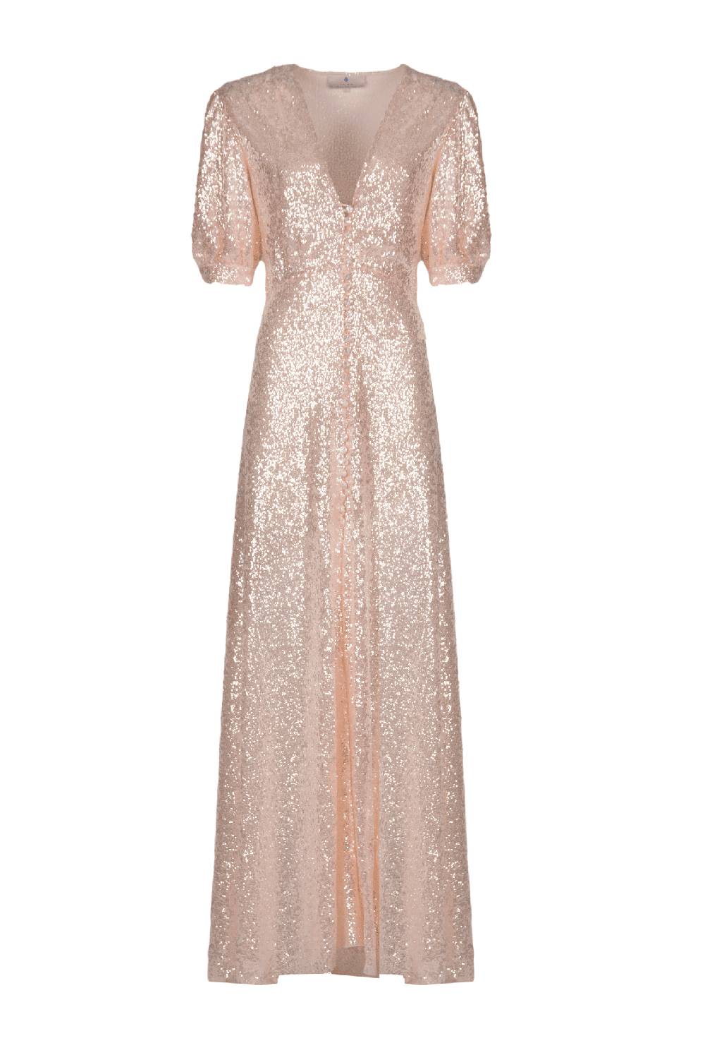 Luisa Beccaria Abito con bottoni in paillettes rosa