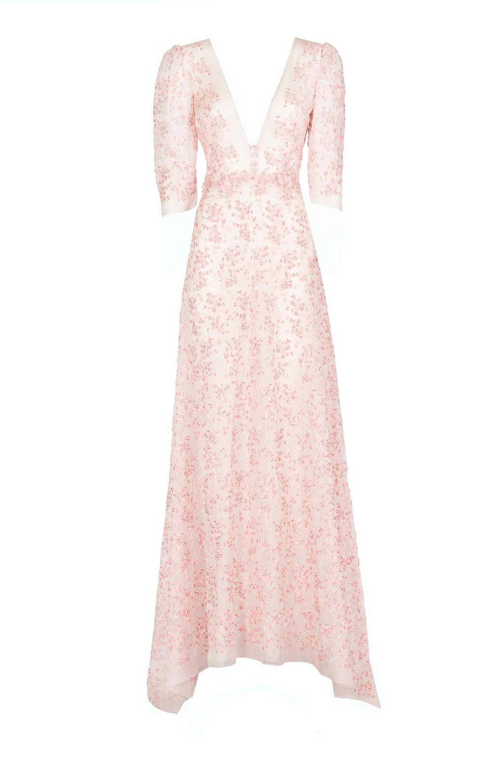 Luisa Beccaria Abito con scollo a V ricamato floreale