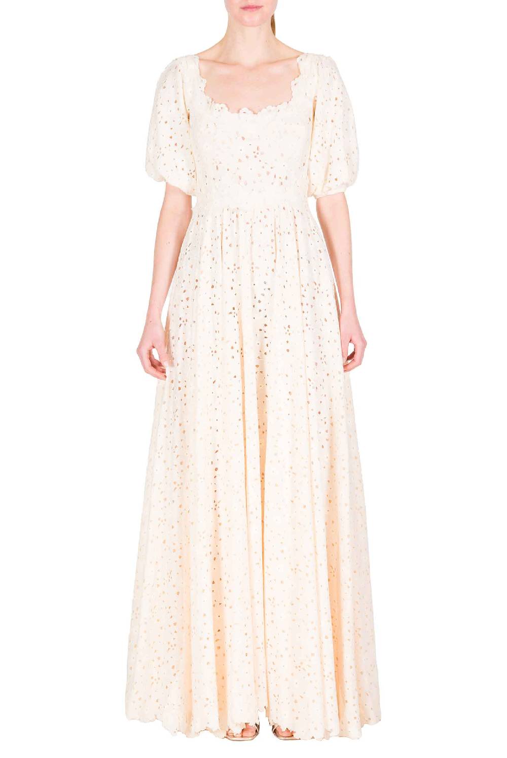 Luisa Beccaria Abito Con Spalle Scoperte In Pizzo Floreale