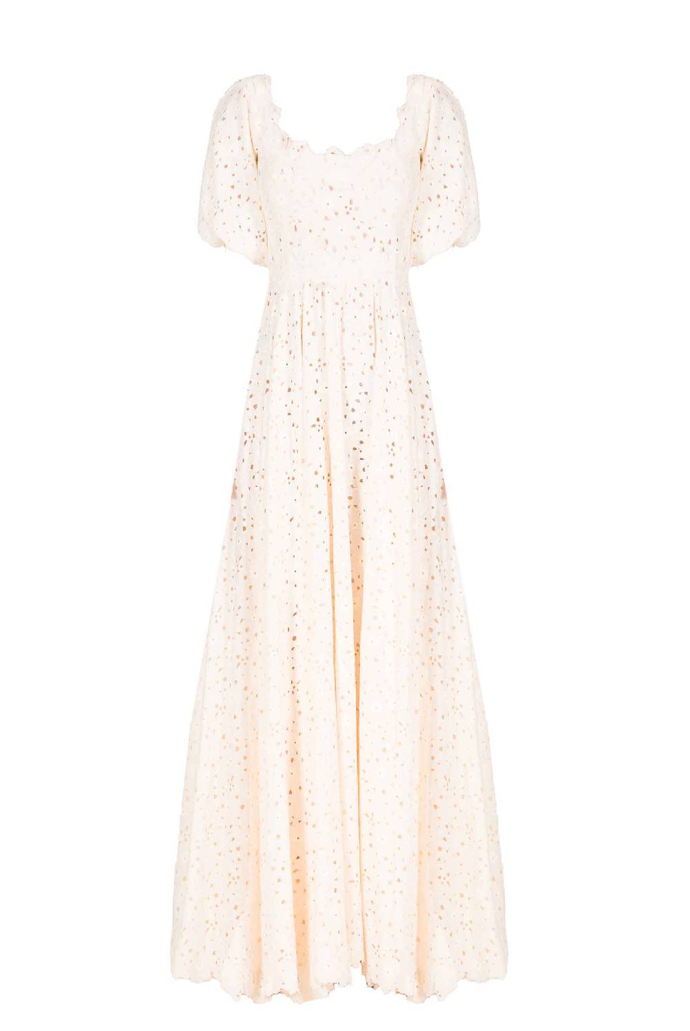 Luisa Beccaria Abito con spalle scoperte in pizzo floreale