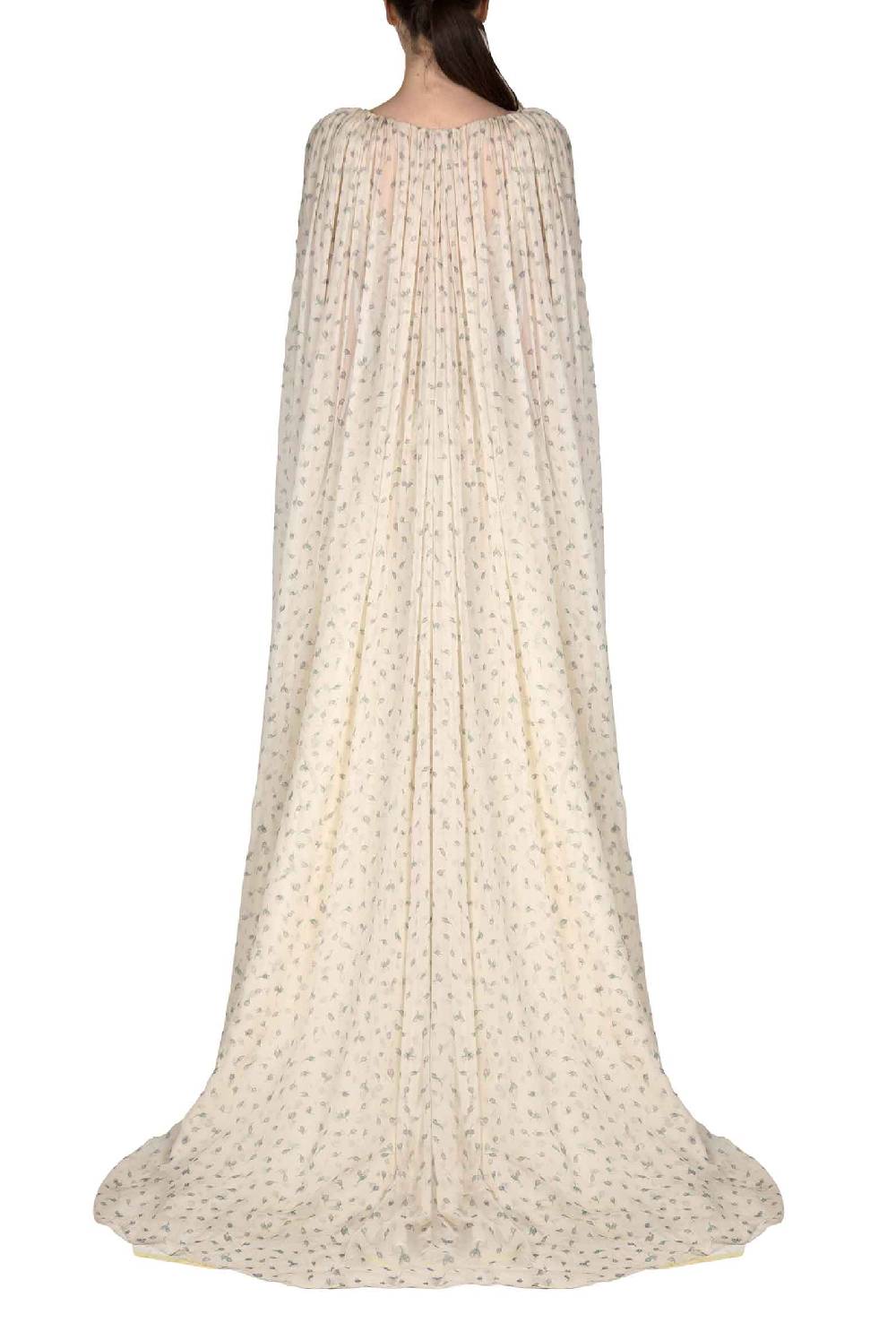 Luisa Beccaria Abito Da Sposa Winter Garden In Georgette Effetto Mantella Con Scollo A V