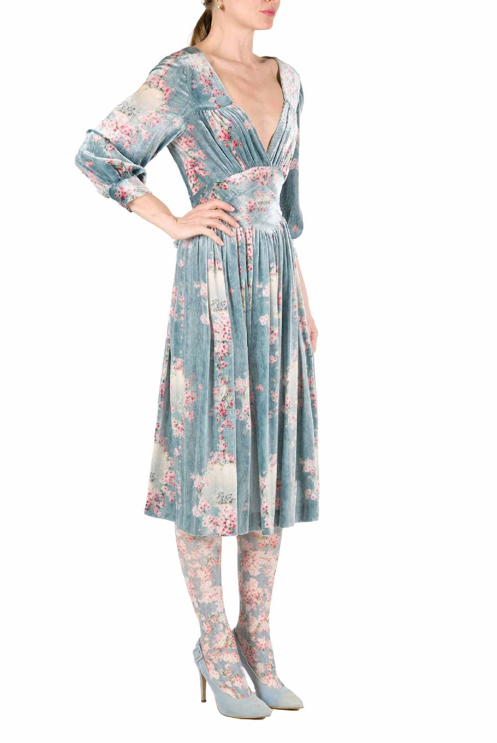 Luisa Beccaria Abito Devorè Con Maniche A Tre Quarti