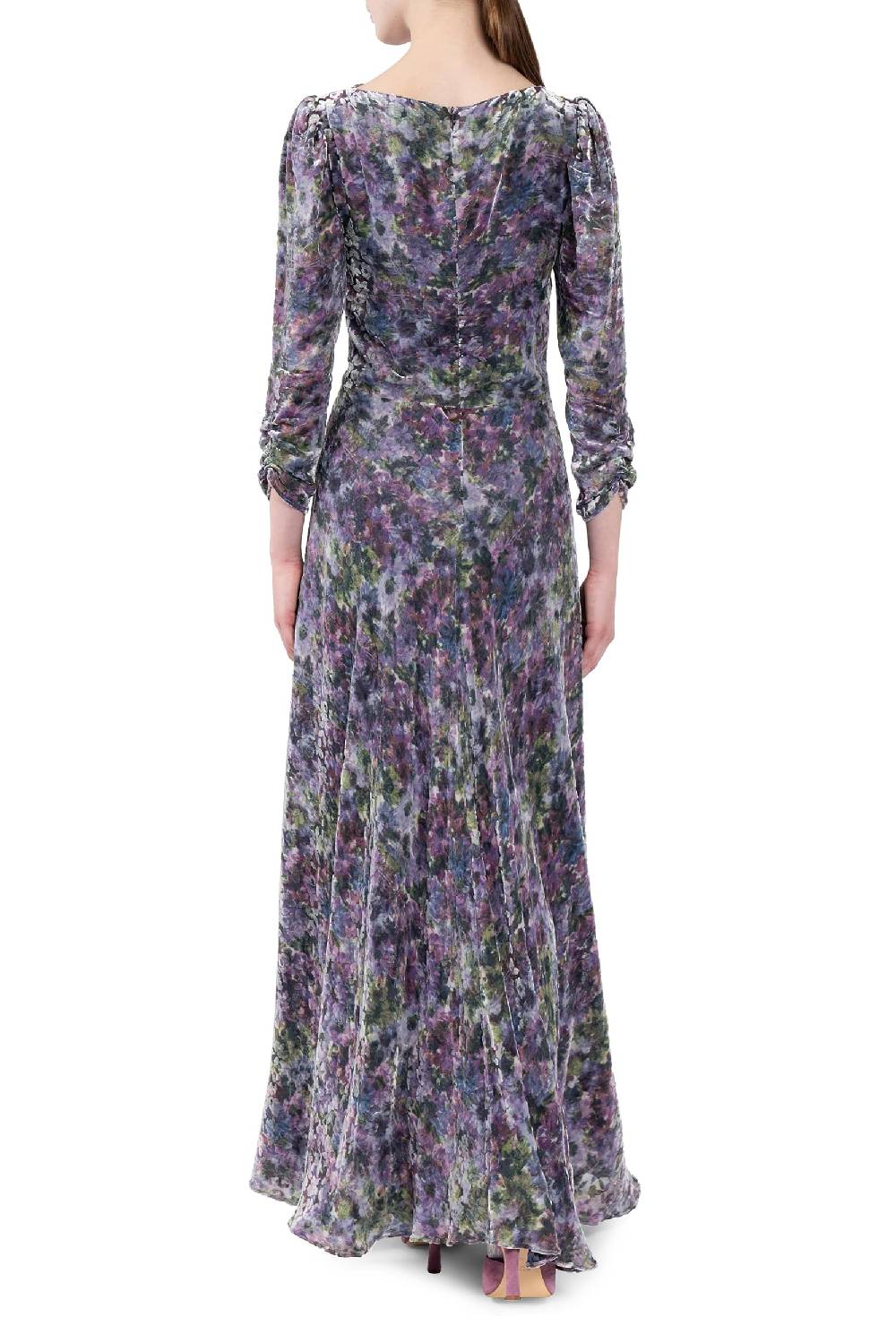 Luisa Beccaria Abito Devorè Floreale Con Fiocco Drappeggiato
