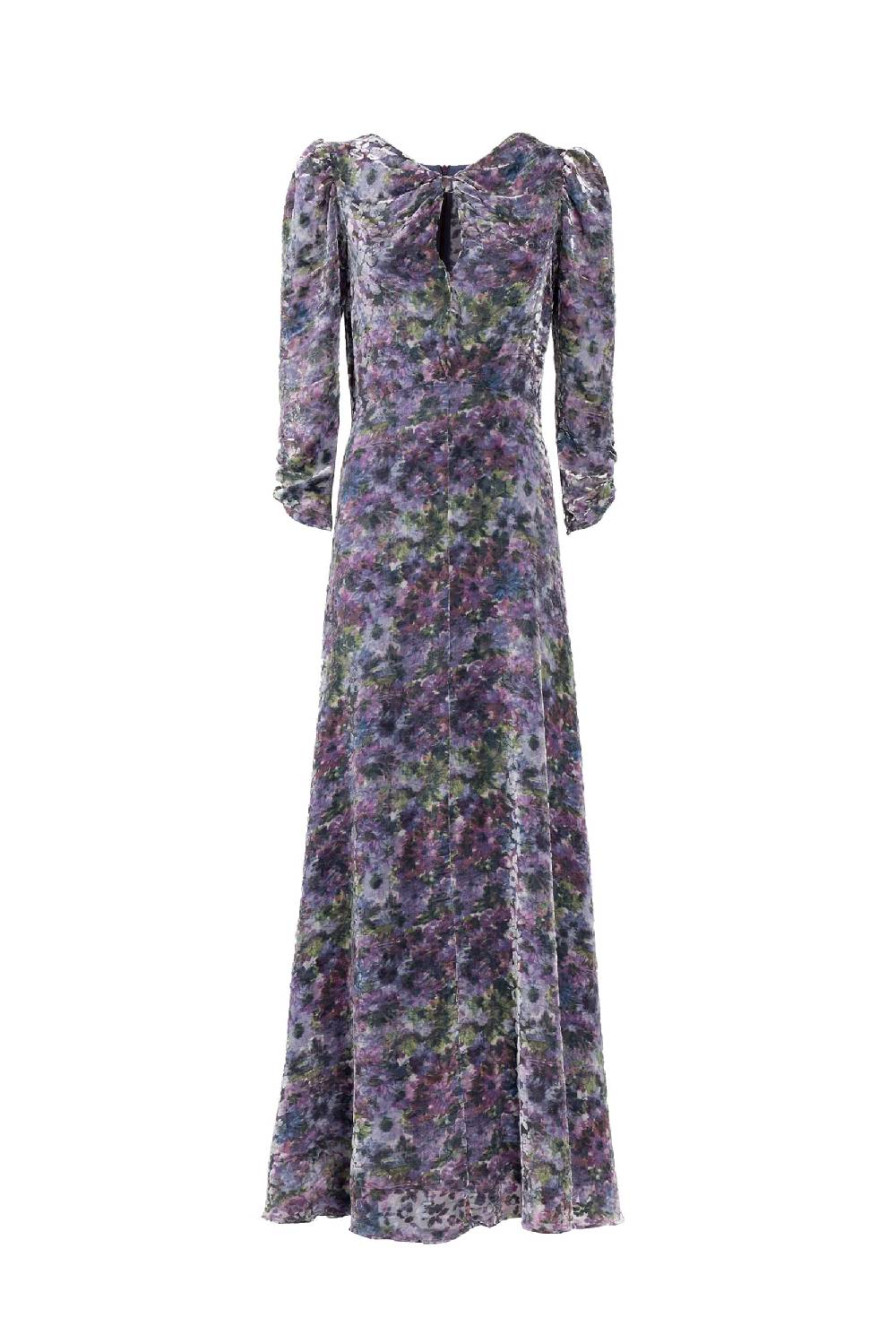 Luisa Beccaria Abito devorè floreale con fiocco drappeggiato