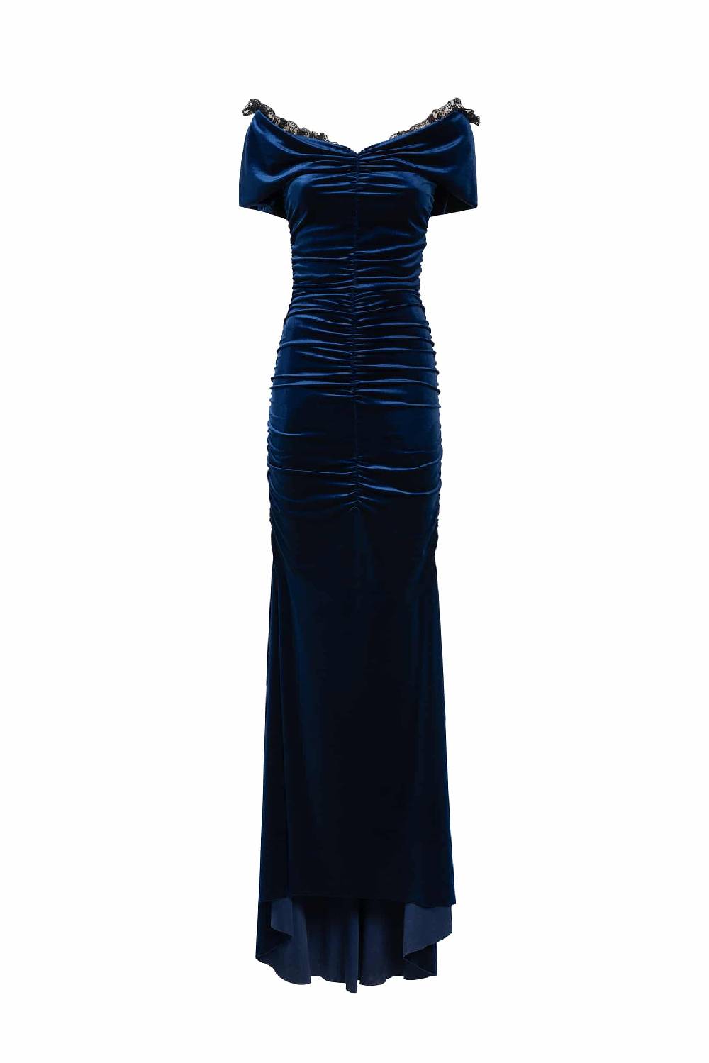 Luisa Beccaria Abito drappeggiato in velluto elasticizzato