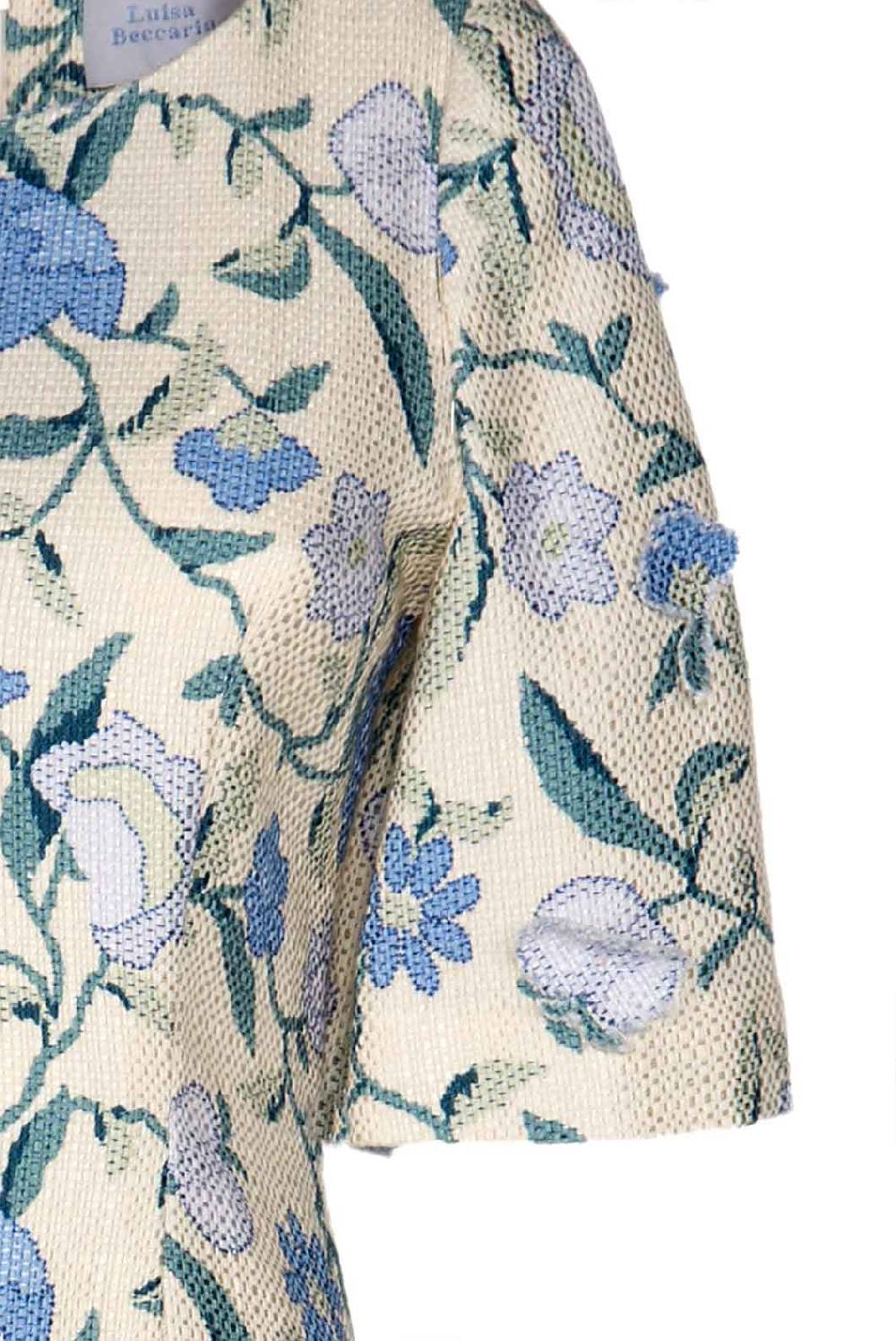 Luisa Beccaria Abito Dritto In Jacquard Fiori Di Campo