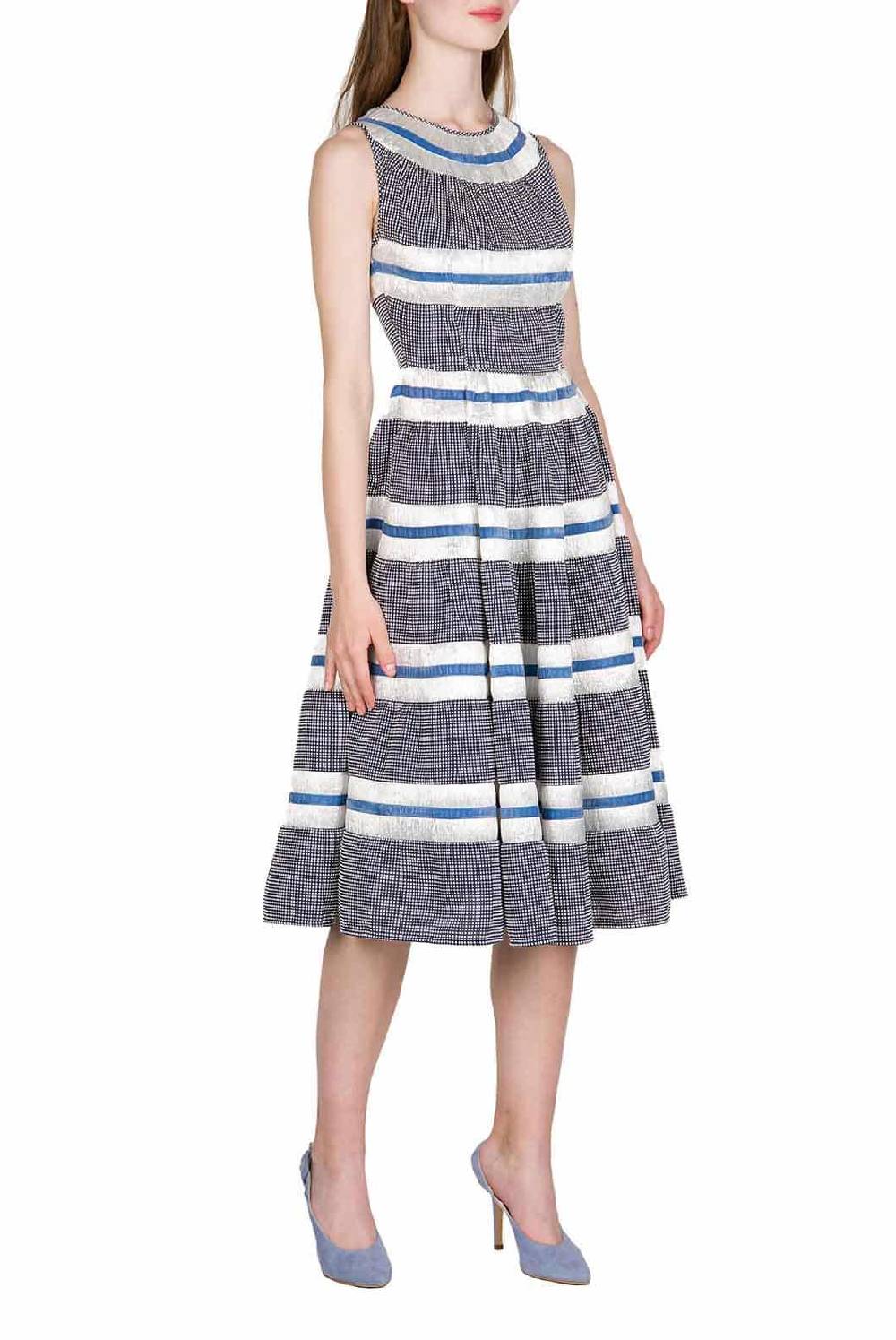 Luisa Beccaria Abito Floreale Senza Maniche In Cotone E Rafia