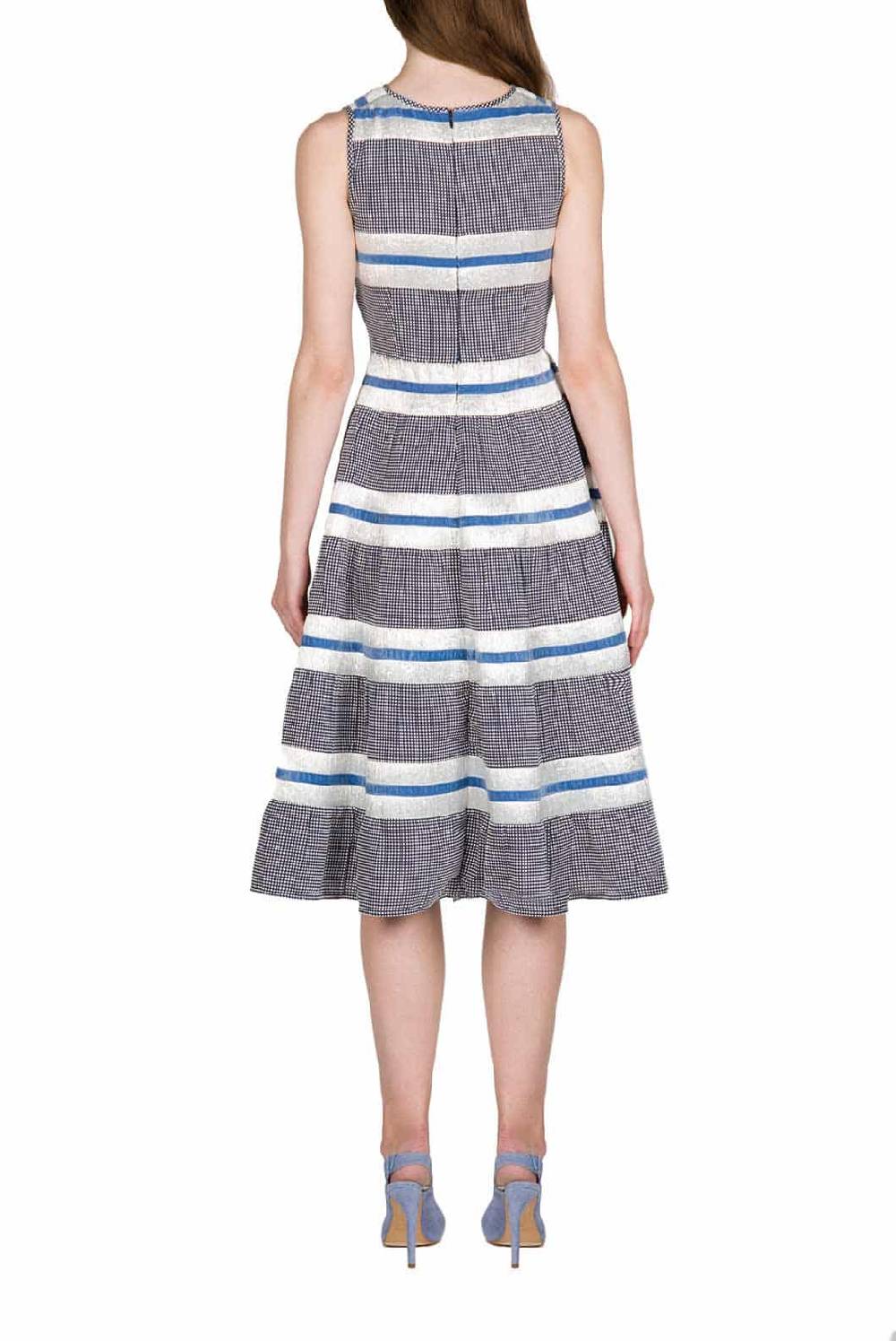 Luisa Beccaria Abito Floreale Senza Maniche In Cotone E Rafia