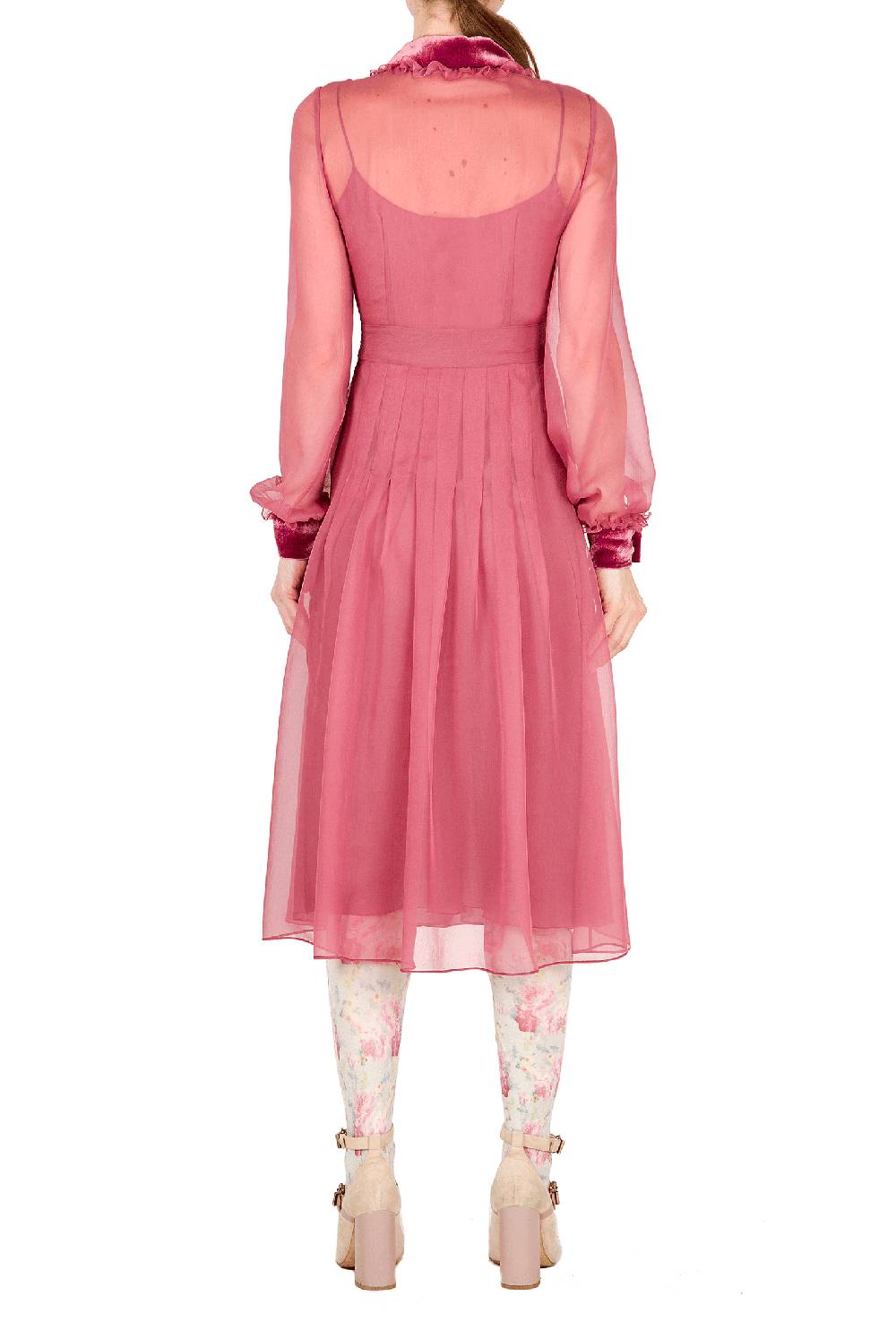 Luisa Beccaria Abito In Chiffon Con Passamaneria In Velluto