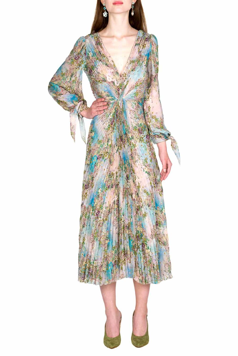 Luisa Beccaria Abito In Chiffon Con Stampa Floreale