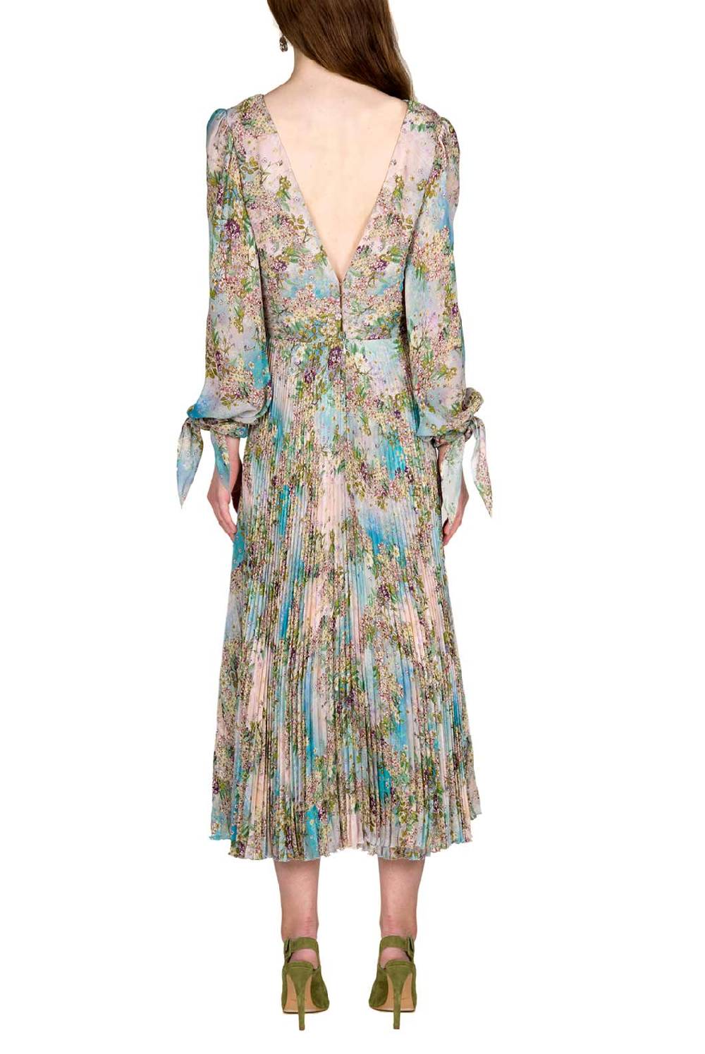 Luisa Beccaria Abito In Chiffon Con Stampa Floreale