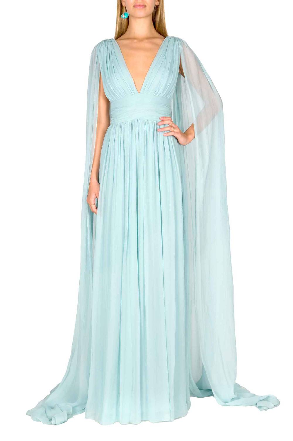 Luisa Beccaria Abito In Chiffon Di Seta Effetto Mantella