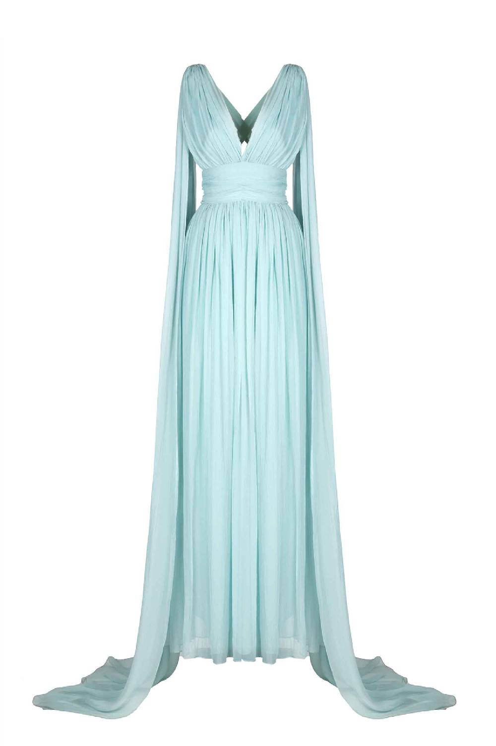 Luisa Beccaria Abito in chiffon di seta effetto mantella