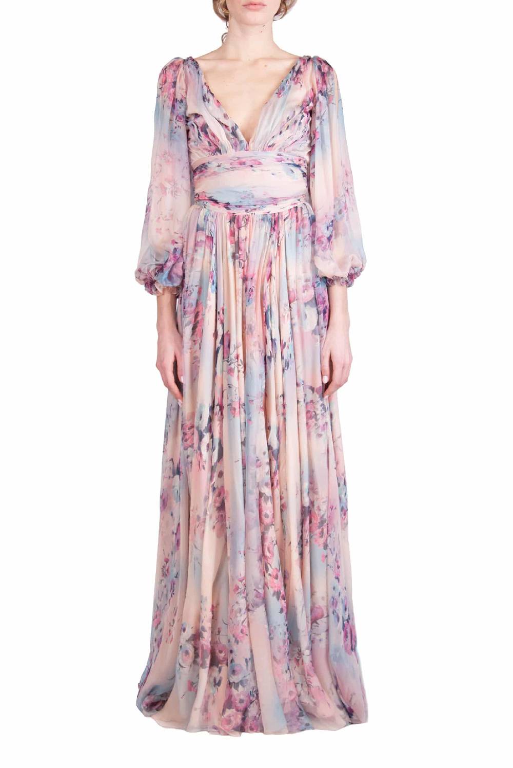 Luisa Beccaria Abito In Chiffon Stampato Di Lucrezia