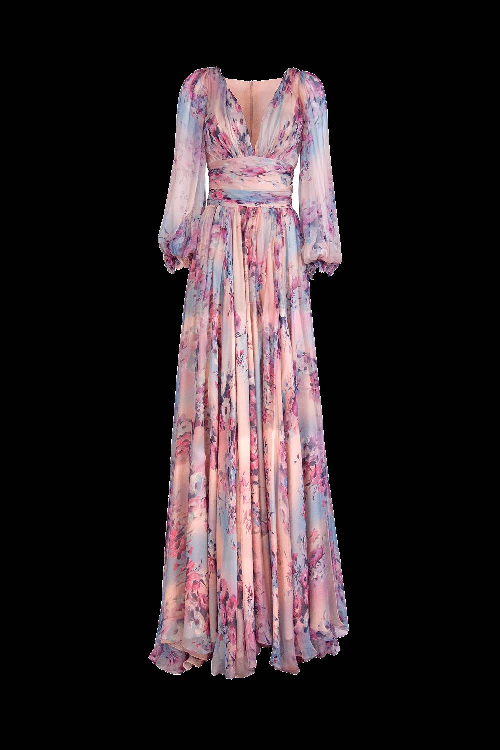 Luisa Beccaria Abito in chiffon stampato di Lucrezia