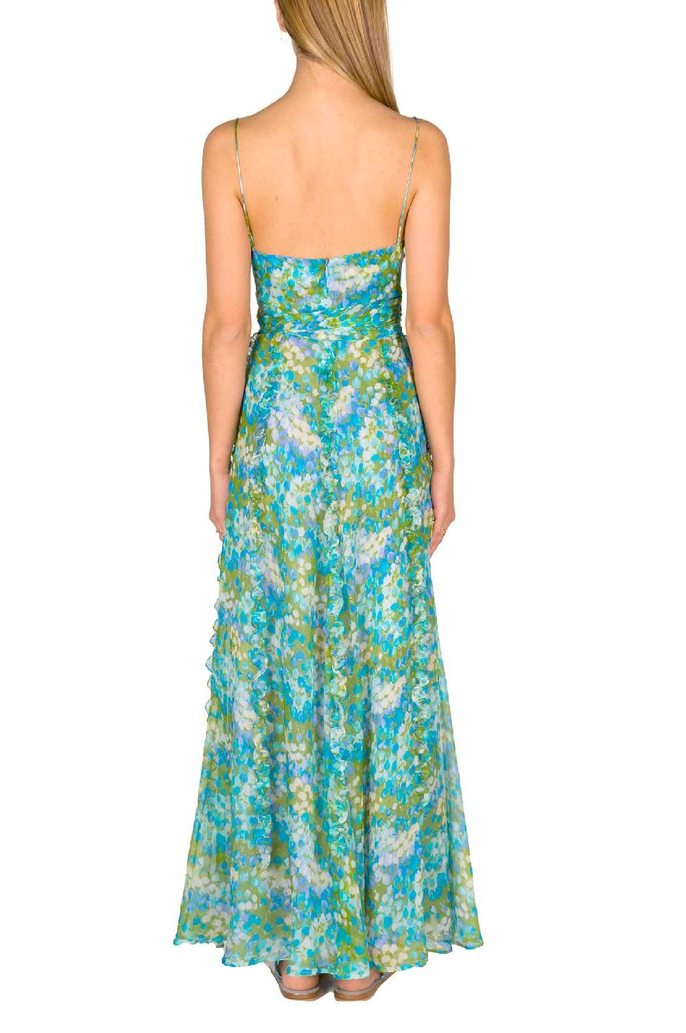 Luisa Beccaria Abito In Chiffon Stampato Nereida Monet