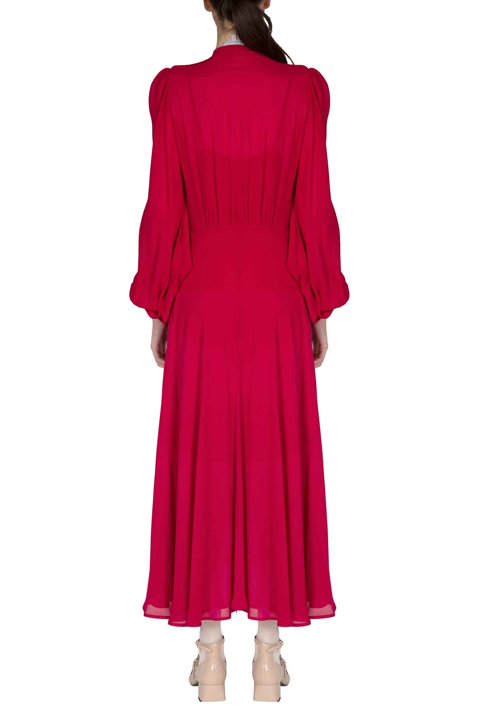 Luisa Beccaria Abito In Georgette Con Dettaglio Fiocco