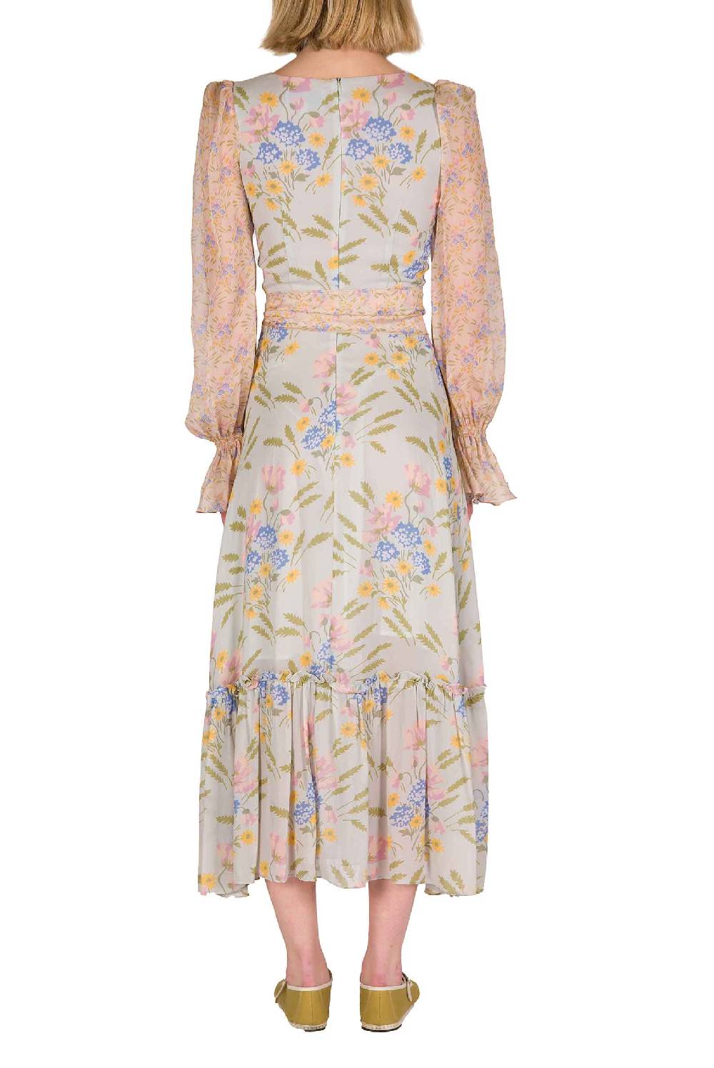 Luisa Beccaria Abito In Georgette Stampata Blooming Mirage