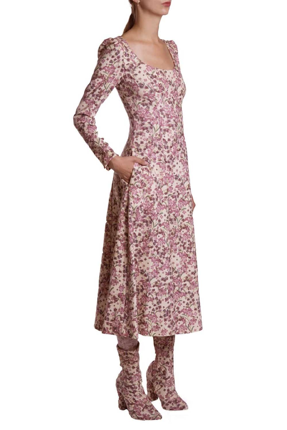 Luisa Beccaria Abito In Lana Elasticizzata Stampata