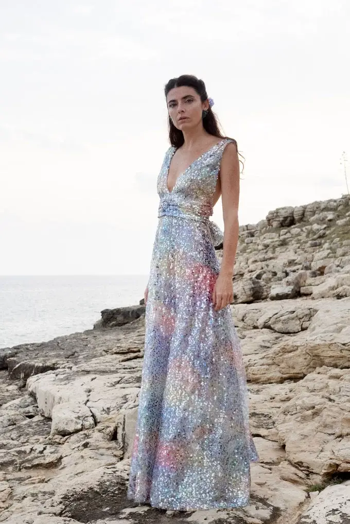 Luisa Beccaria Abito In Paillettes Degradè Di Lucilla