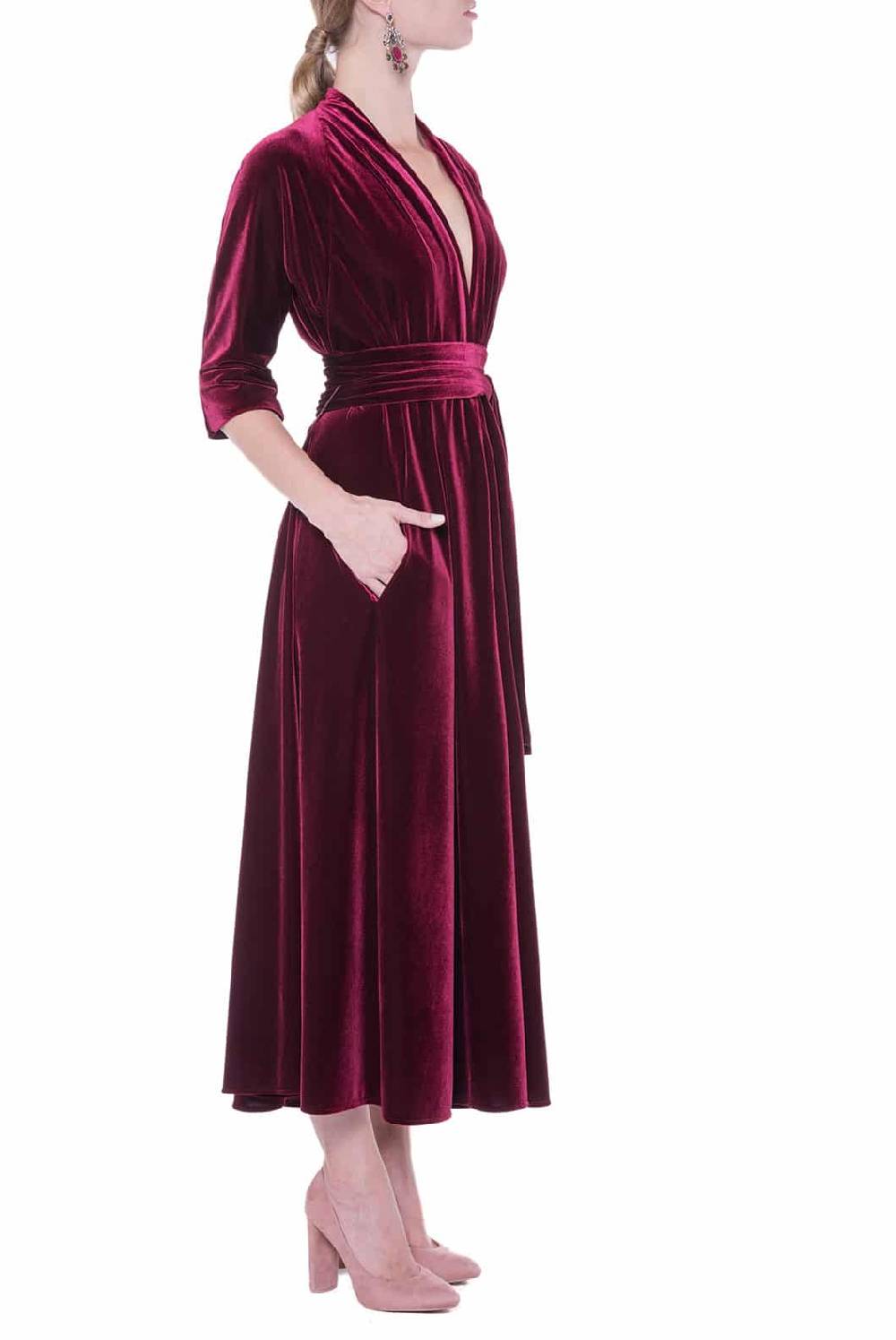 Luisa Beccaria Abito In Velluto A Portafoglio Luisa