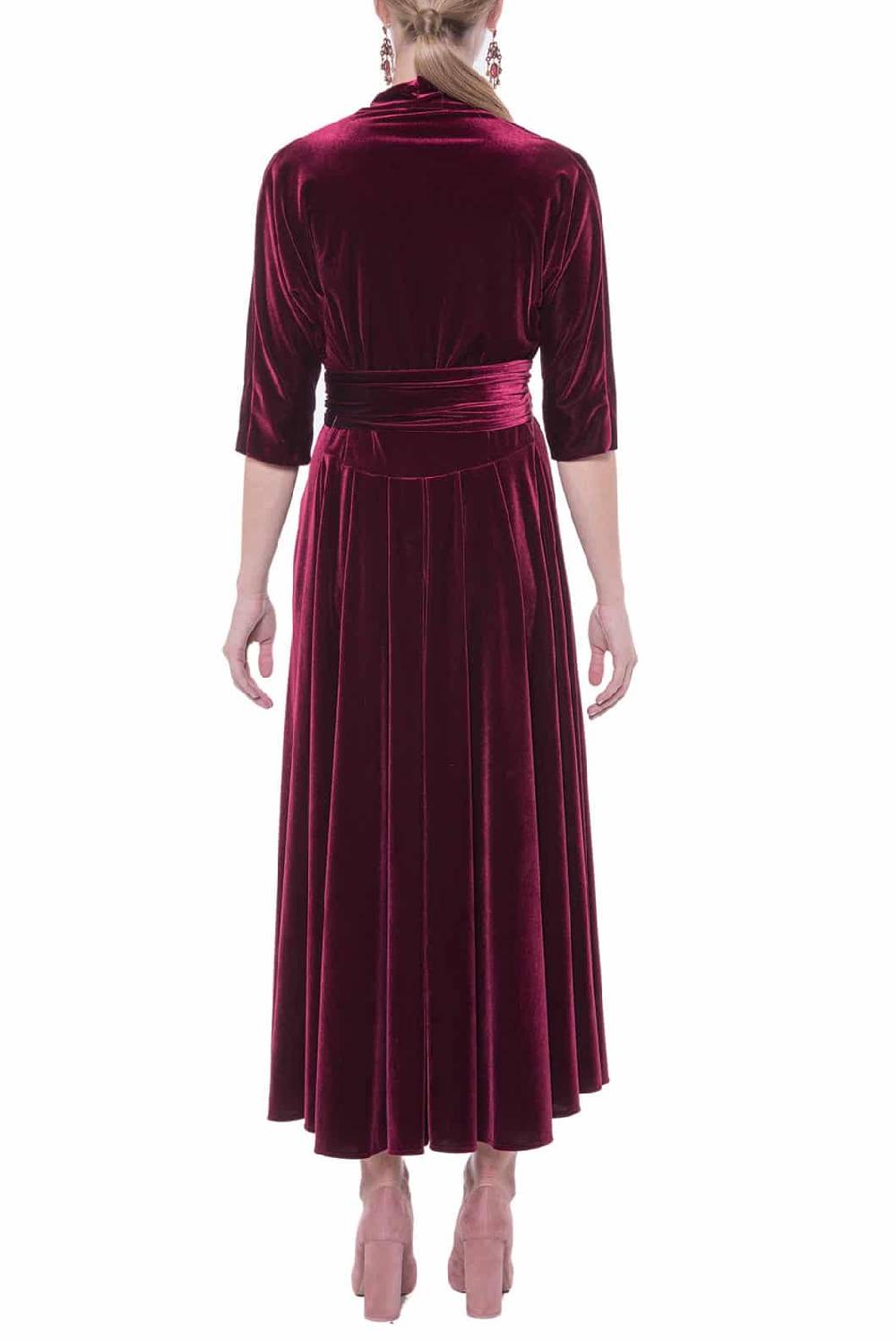 Luisa Beccaria Abito In Velluto A Portafoglio Luisa