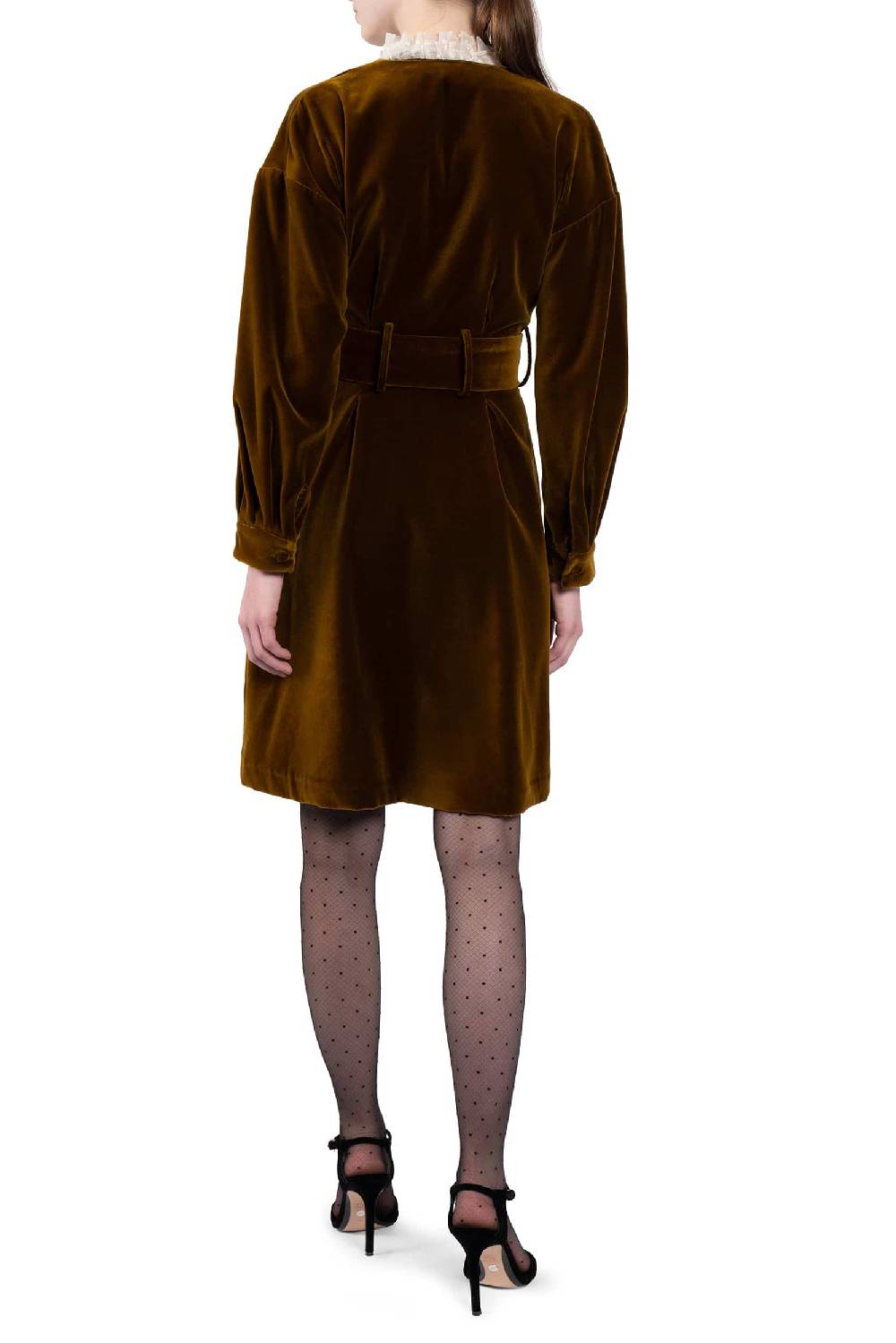 Luisa Beccaria Abito In Velluto Con Scollatura In Pizzo