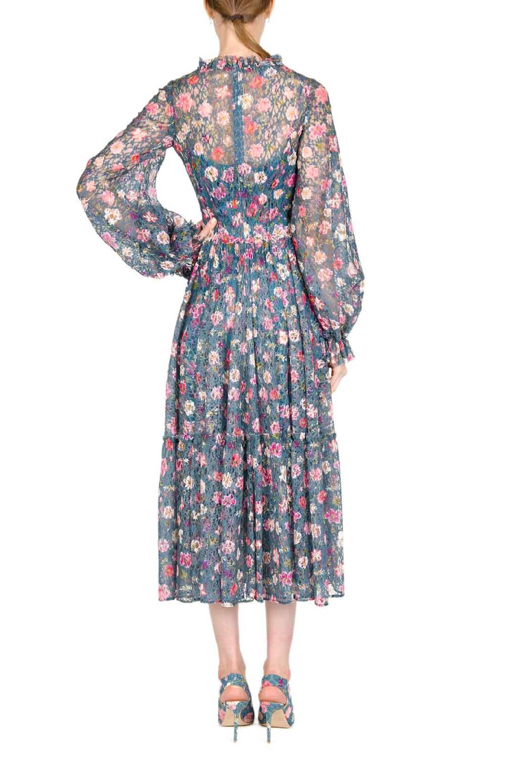 Luisa Beccaria Abito Longuette In Pizzo Stampato Floreale