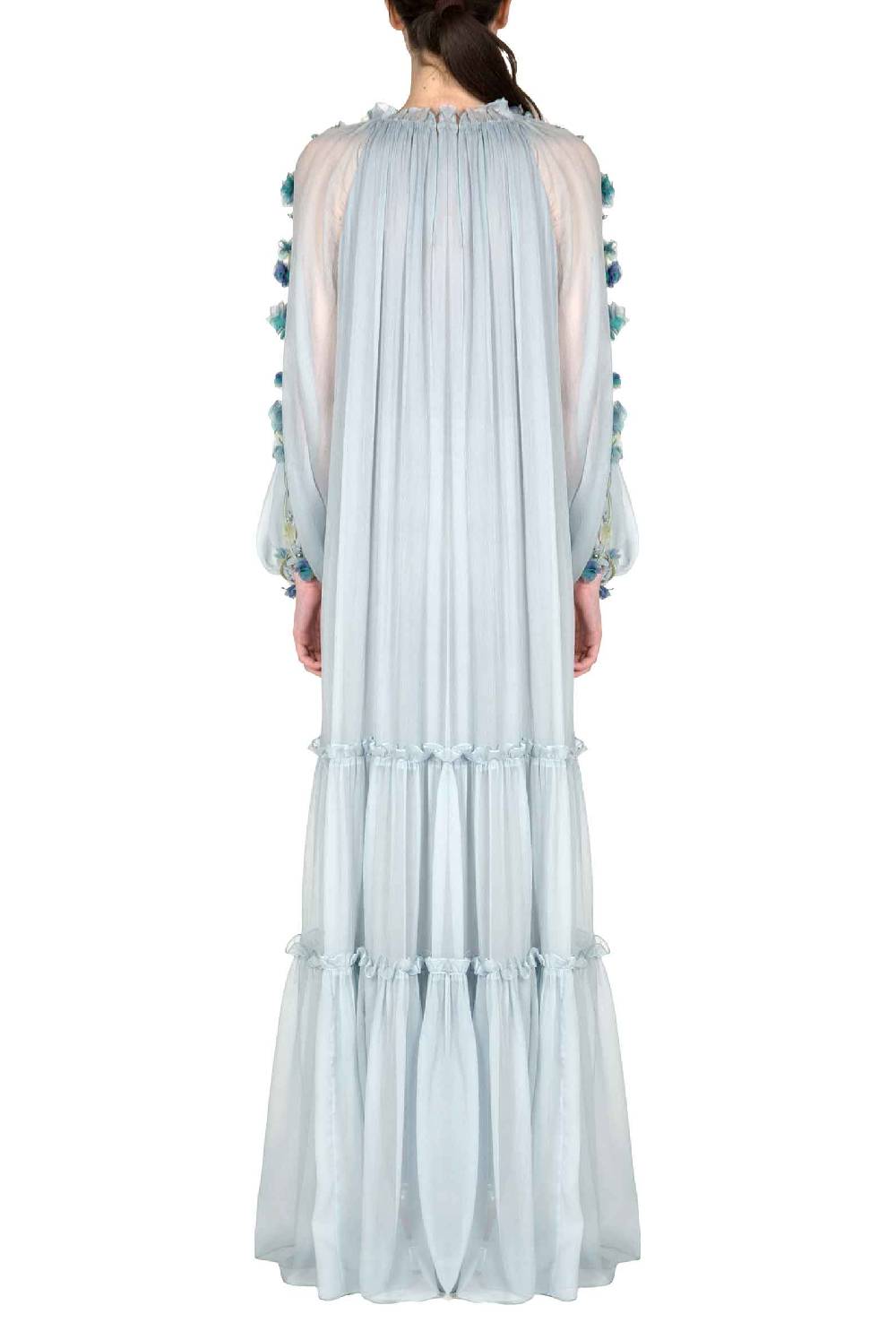 Luisa Beccaria Abito Lungo In Chiffon Con Dettaglio Floreale