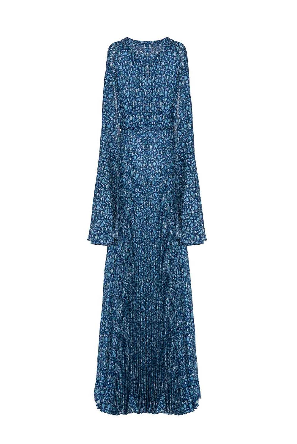 Luisa Beccaria Abito Lungo Micro Floreale Plissettato