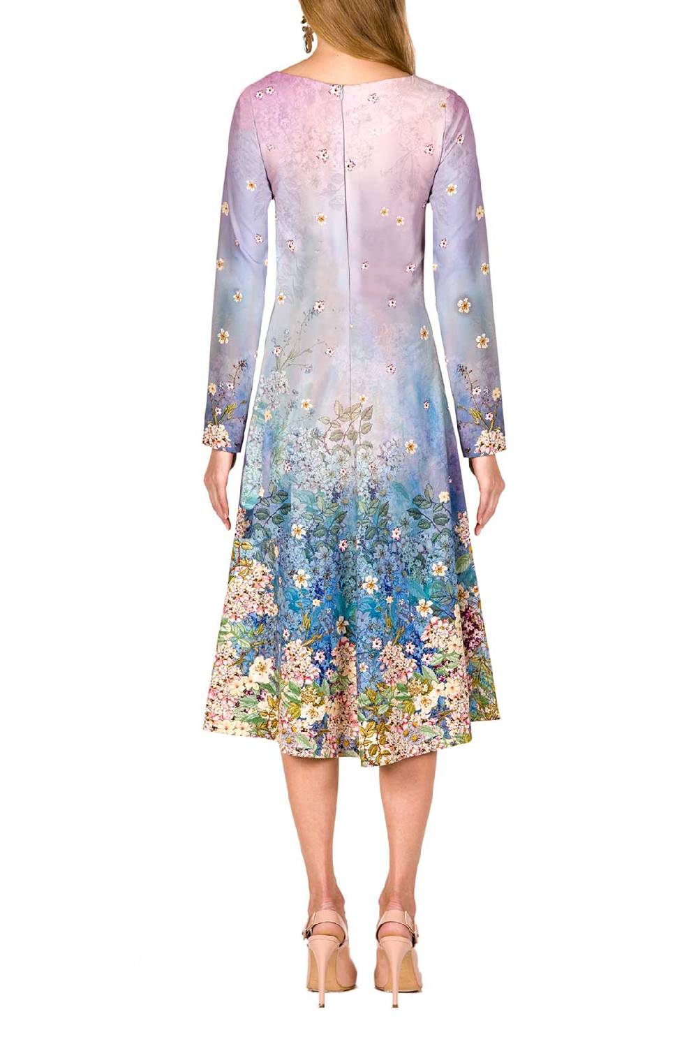 Luisa Beccaria Abito Midi In Cady Stampato Floreale