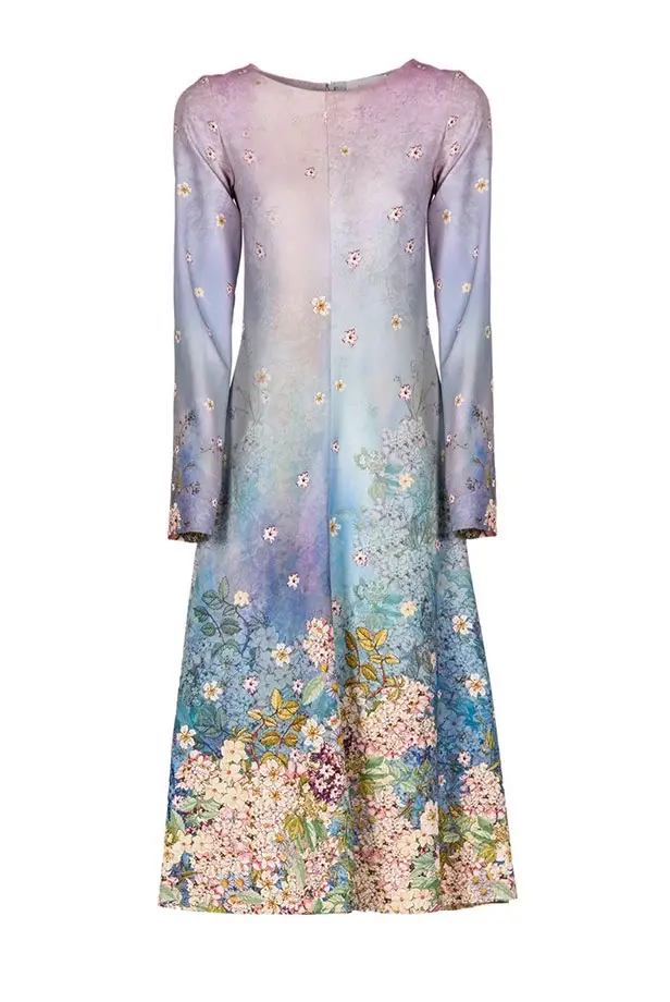 Luisa Beccaria Abito midi in cady stampato floreale