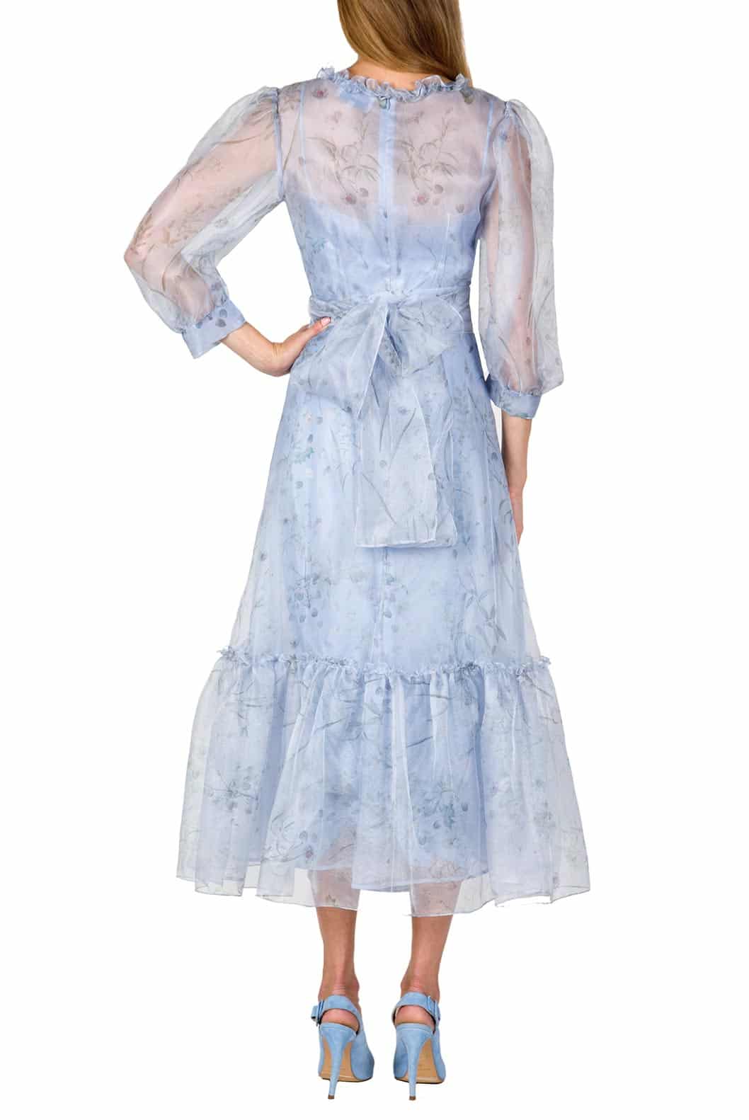 Luisa Beccaria Abito Midi Trasparente Con Maniche A Palloncino