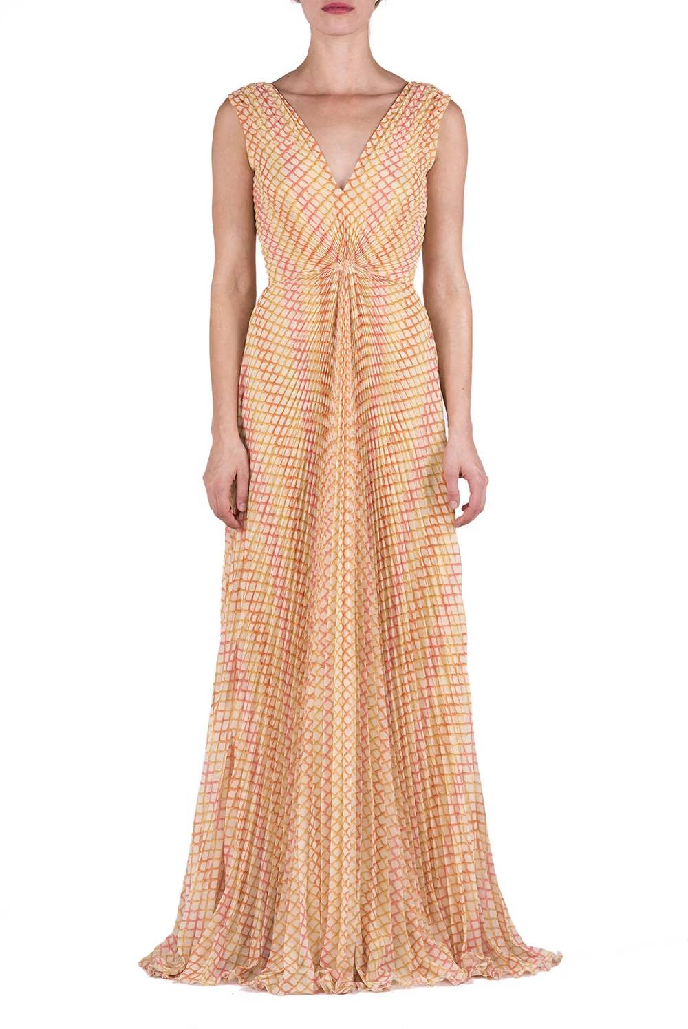 Luisa Beccaria Abito Plissettato In Georgette A Rombi