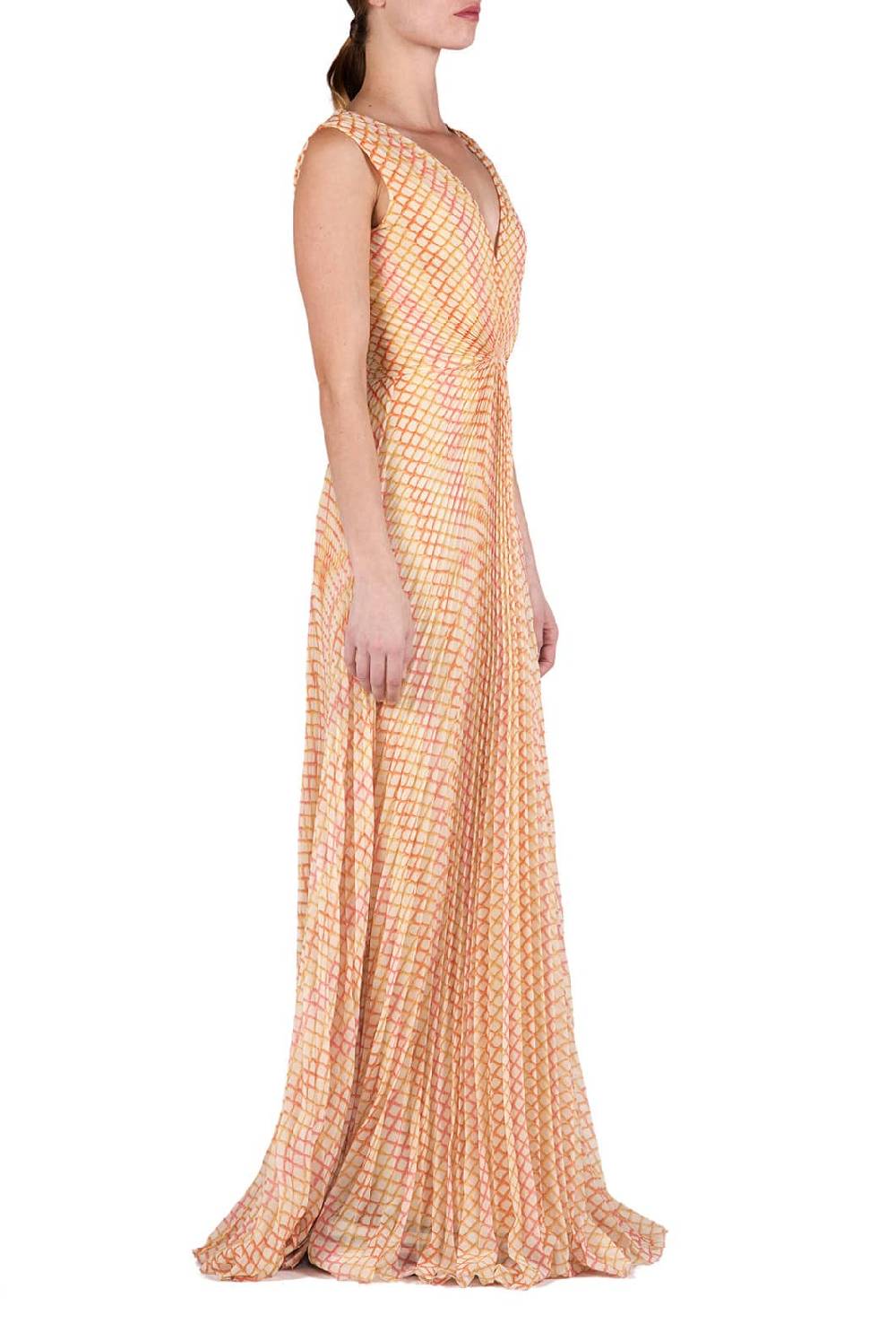 Luisa Beccaria Abito Plissettato In Georgette A Rombi