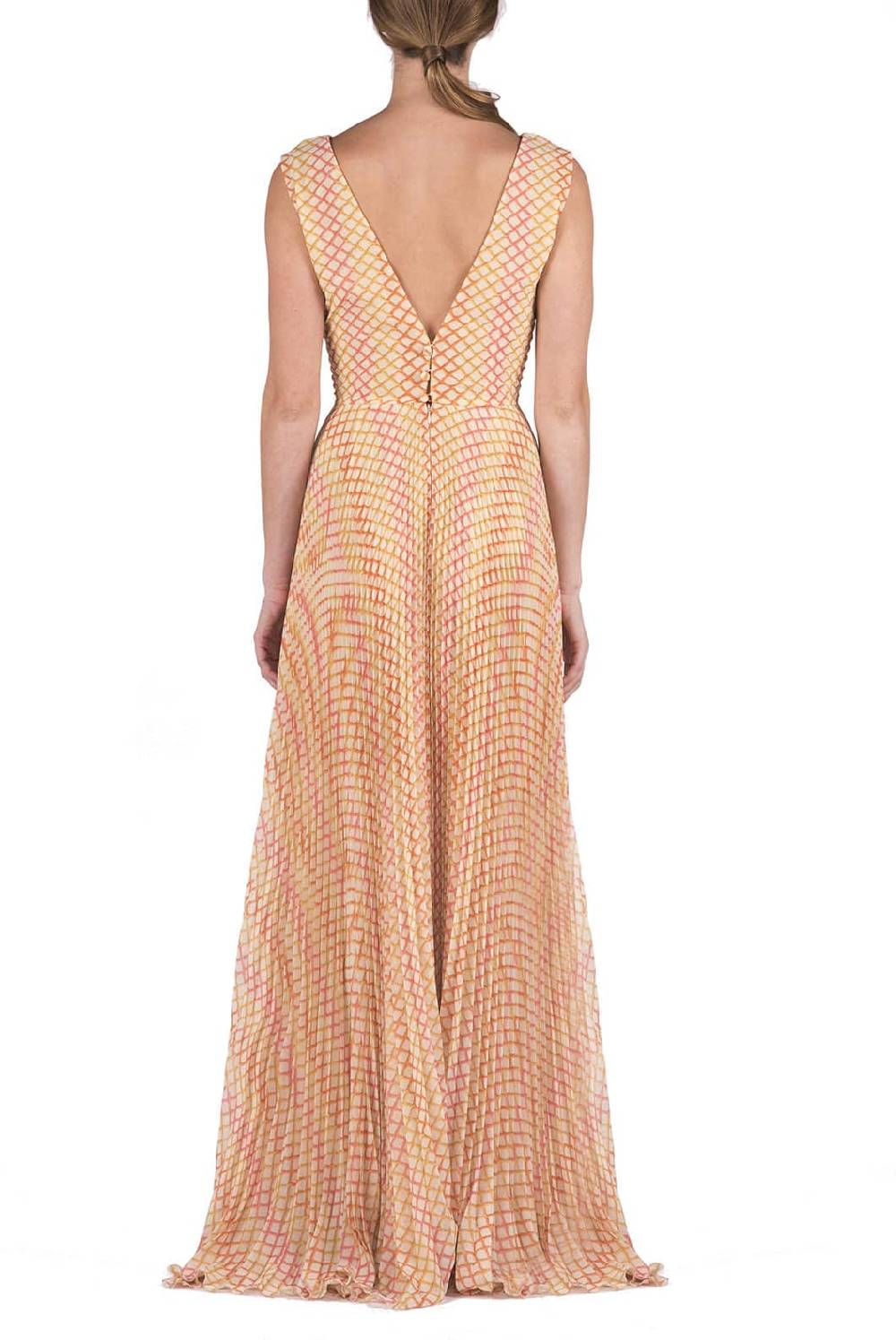 Luisa Beccaria Abito Plissettato In Georgette A Rombi