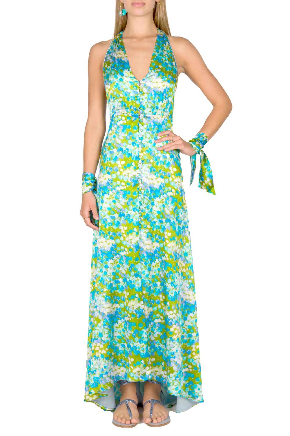 Luisa Beccaria Abito Senza Maniche Bottoncino Monet