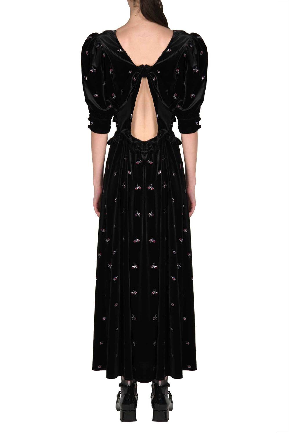 Luisa Beccaria Abito Smock Ricamato Giardino D'inverno