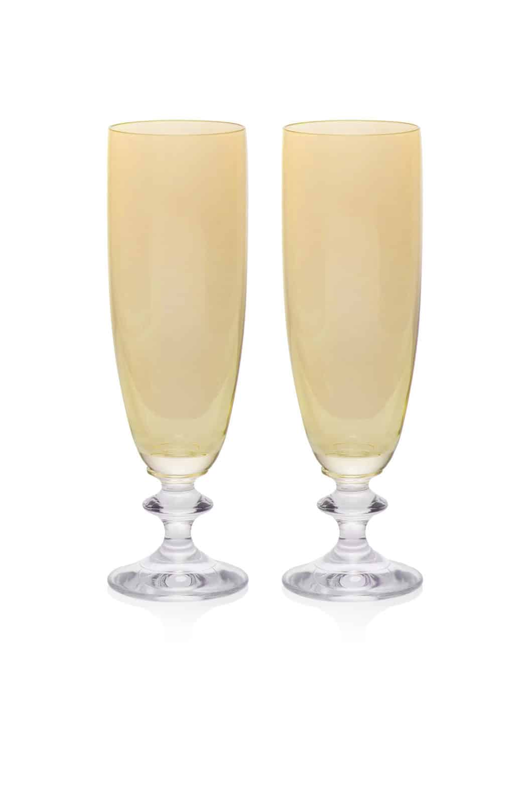 Luisa Beccaria Ambra Set Di Due Bicchieri Flauto Roseo