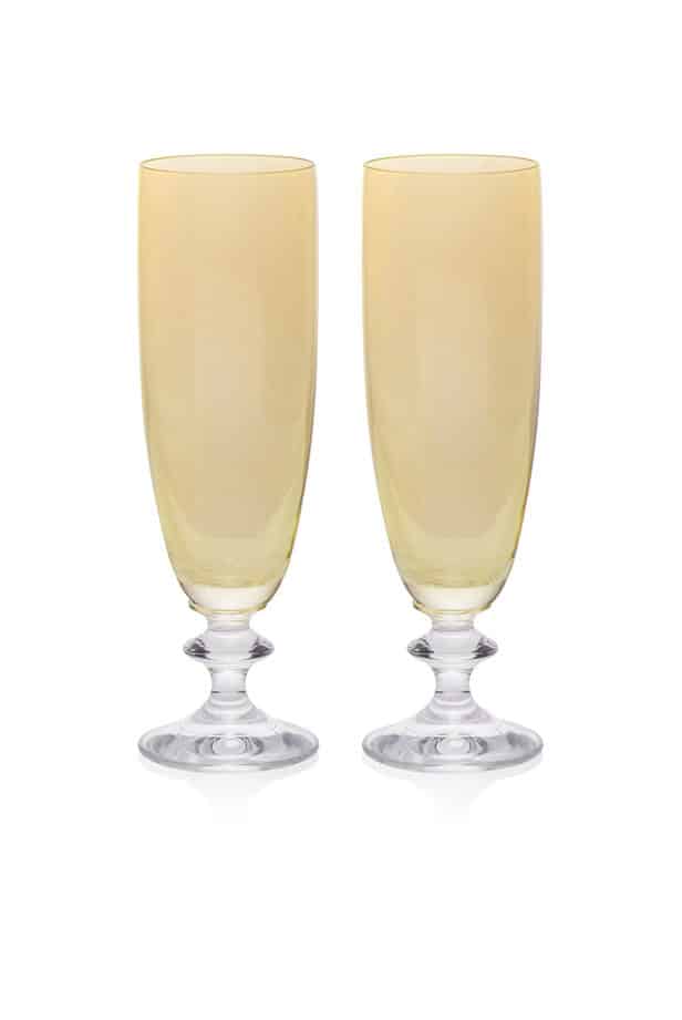 Luisa Beccaria Ambra Set Di Due Bicchieri Flauto Roseo