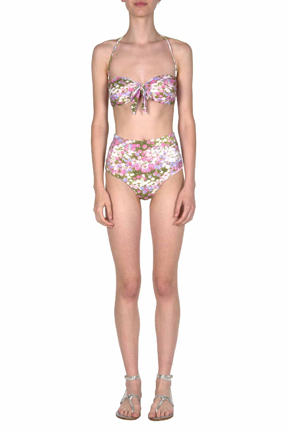 Luisa Beccaria Bikini Fascia E Slip A Vita Alta Rosa Monet