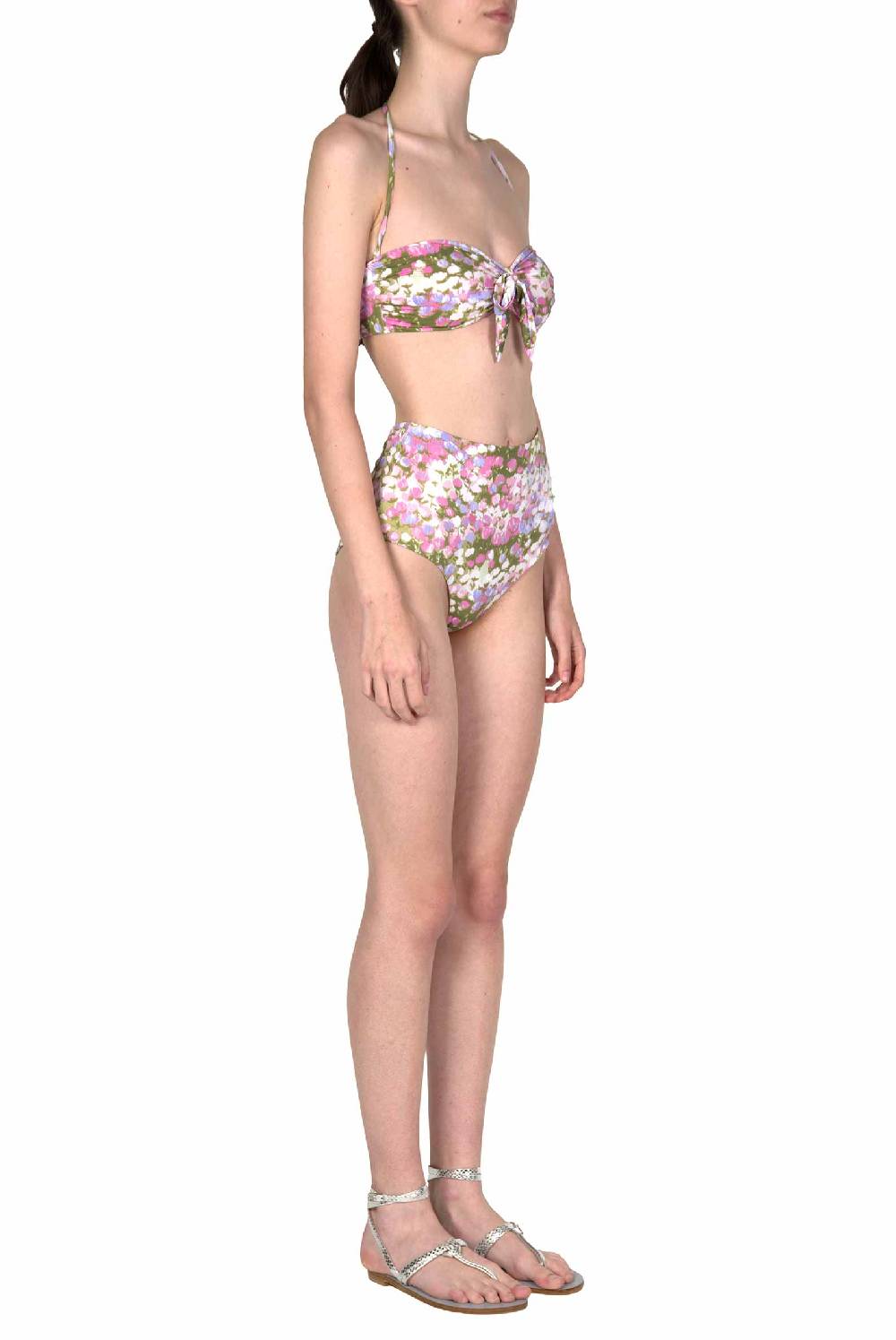 Luisa Beccaria Bikini Fascia E Slip A Vita Alta Rosa Monet