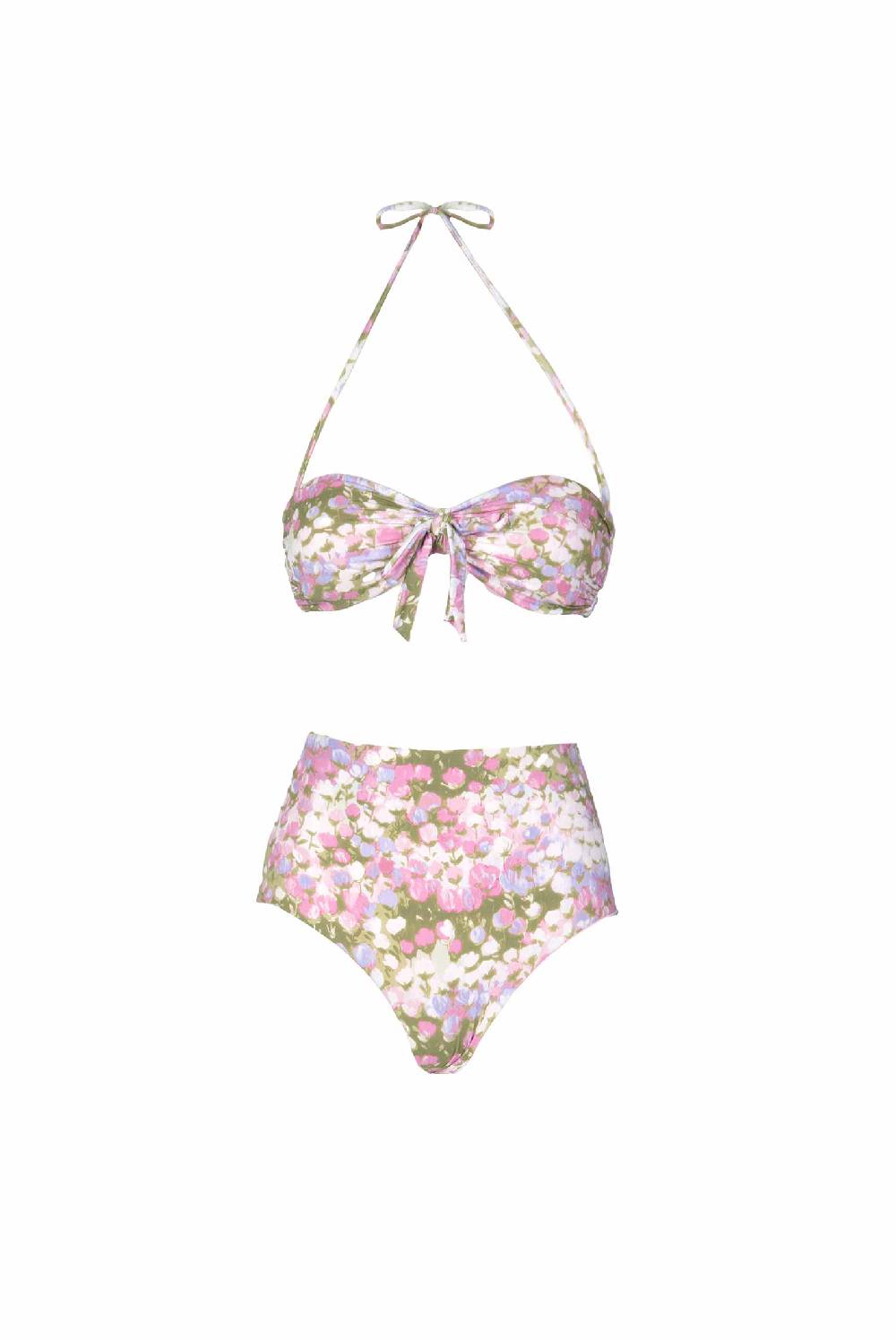 Luisa Beccaria Bikini Fascia E Slip A Vita Alta Rosa Monet